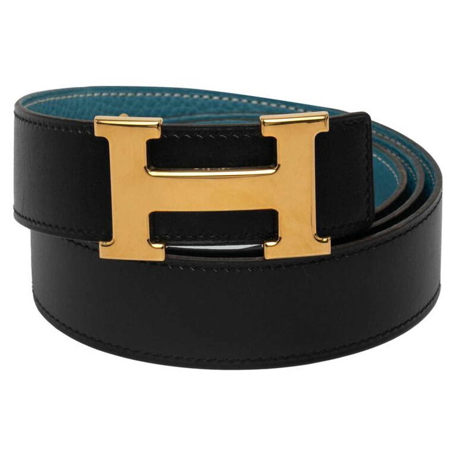 Hermès Black Leather Belt with Box Hermes leather belt Reversible (Black and | Mercari main image 2