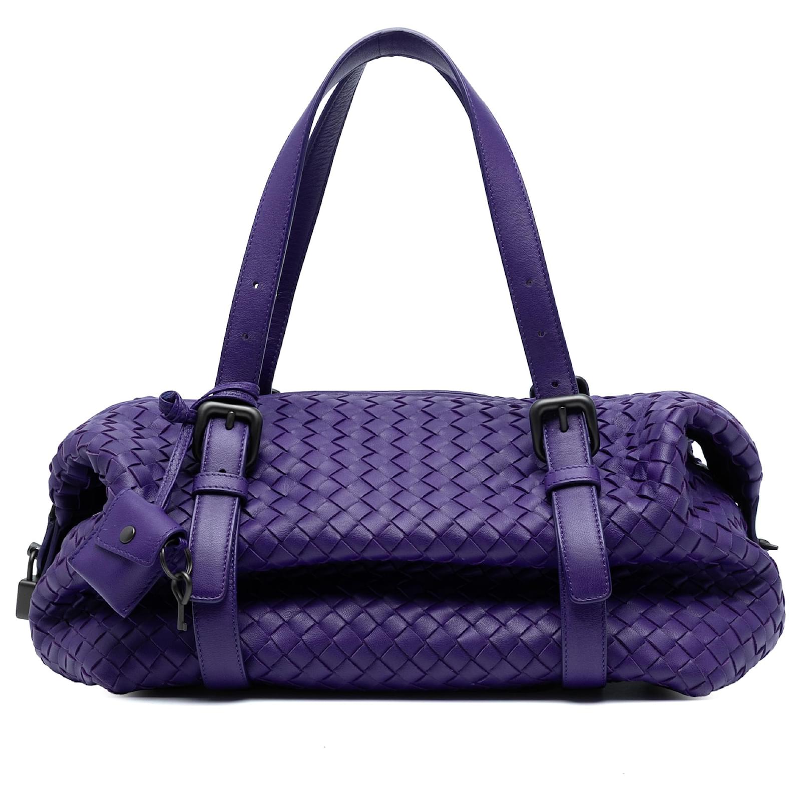 Bottega Veneta Purple Nappa Intrecciato Montaigne Shoulder Bag