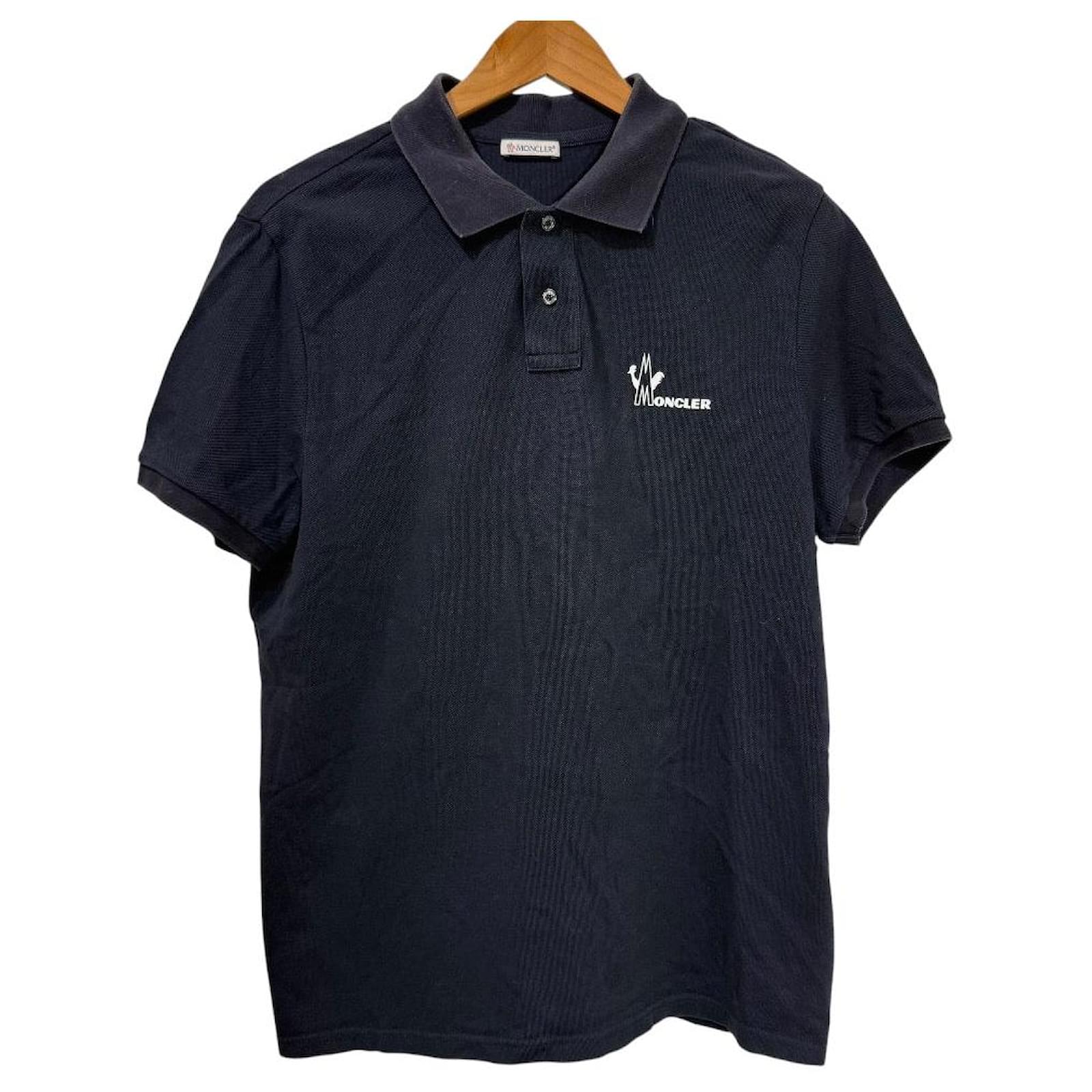 Moncler MAGLIA POLO MANICA CORTA Cotton Polo Shirt Blue Navy blue