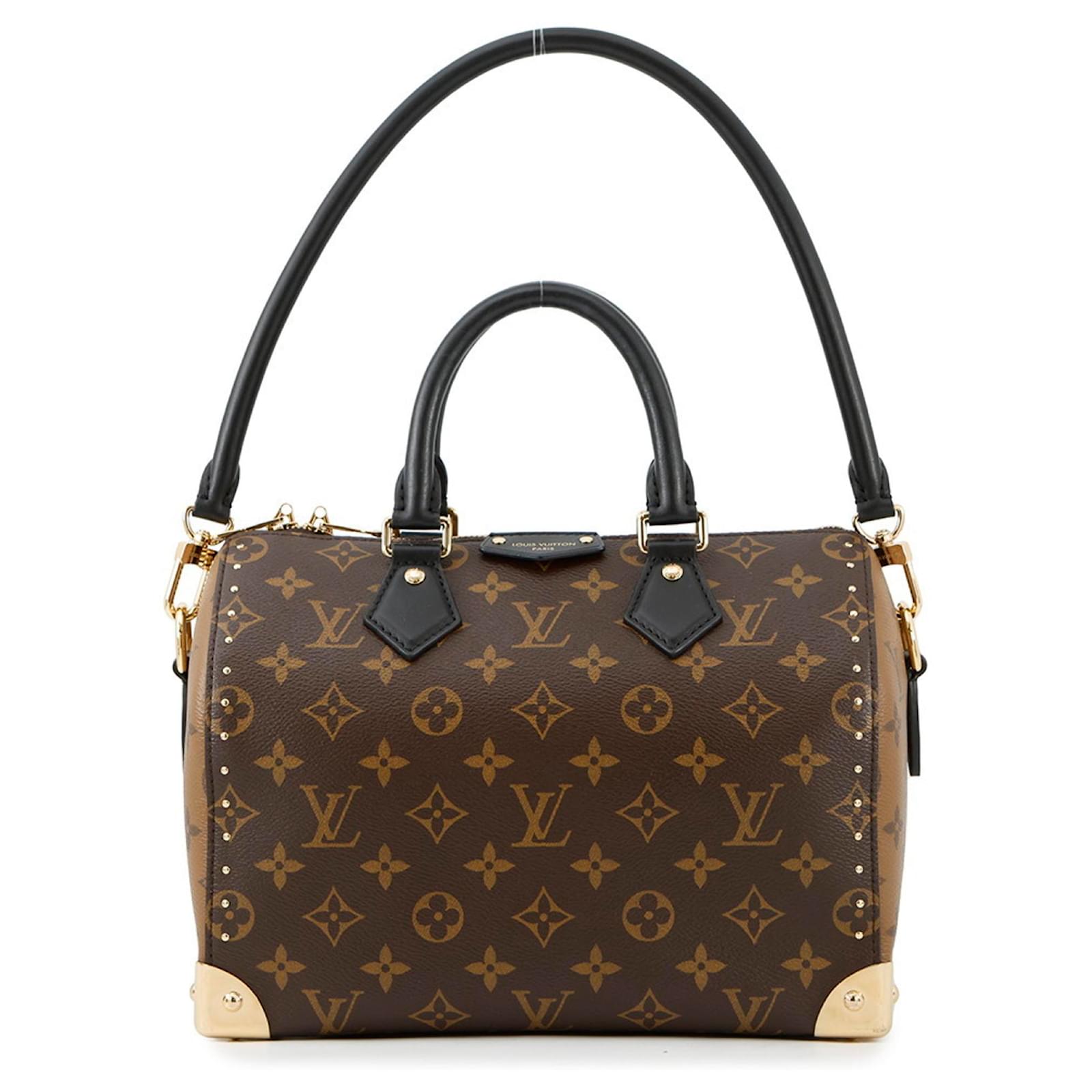Louis Vuitton Monogram Reverse Speedy Trunk 25 Handbag Black