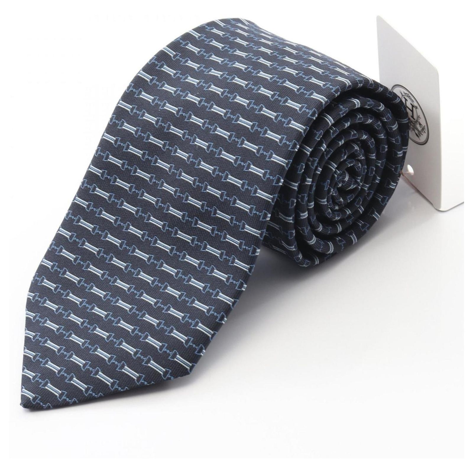 Silk In Hermès Hermes Navy Silk Cravat Navy blue ref.2592520 - Joli Closet