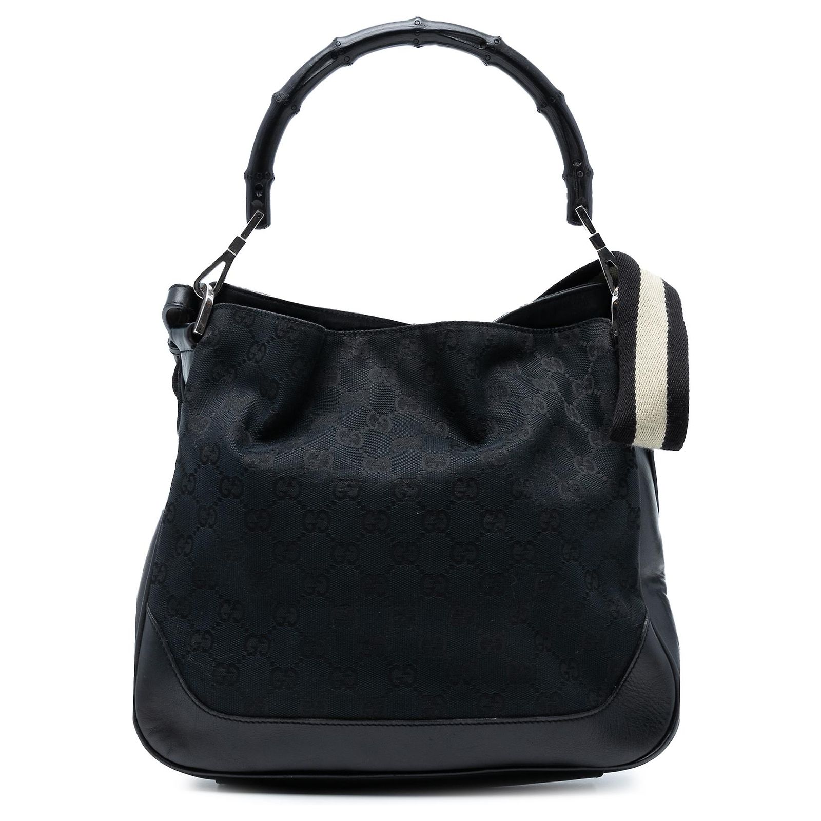 Gucci Blue GG Canvas Bamboo Web Satchel Navy blue Cloth Cloth ref ...