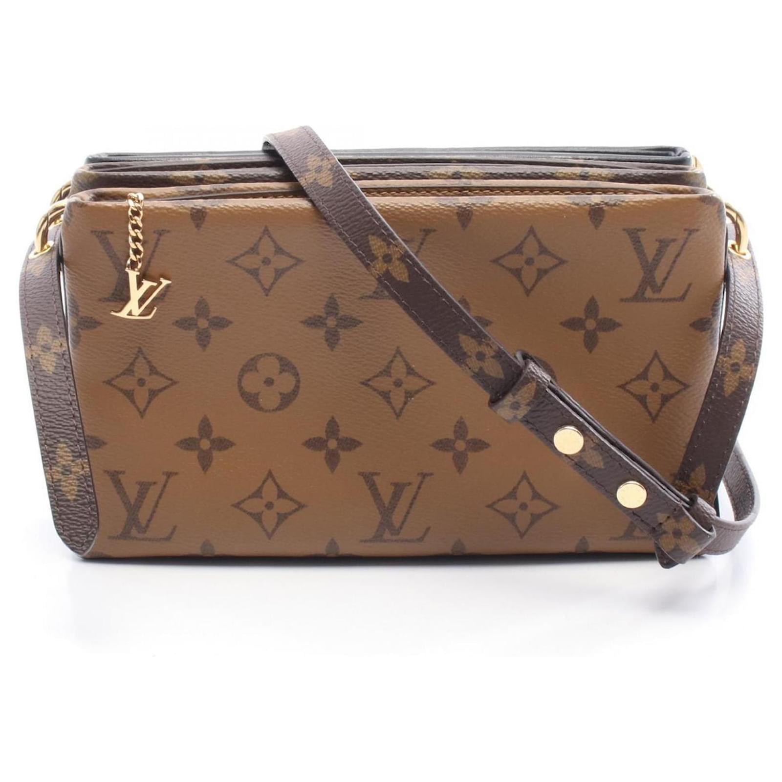 Louis Vuitton ショルダーバッグ ブラウン Louis Vuitton LV 3 Pochette Shoulder Bag Brown Black Monogram