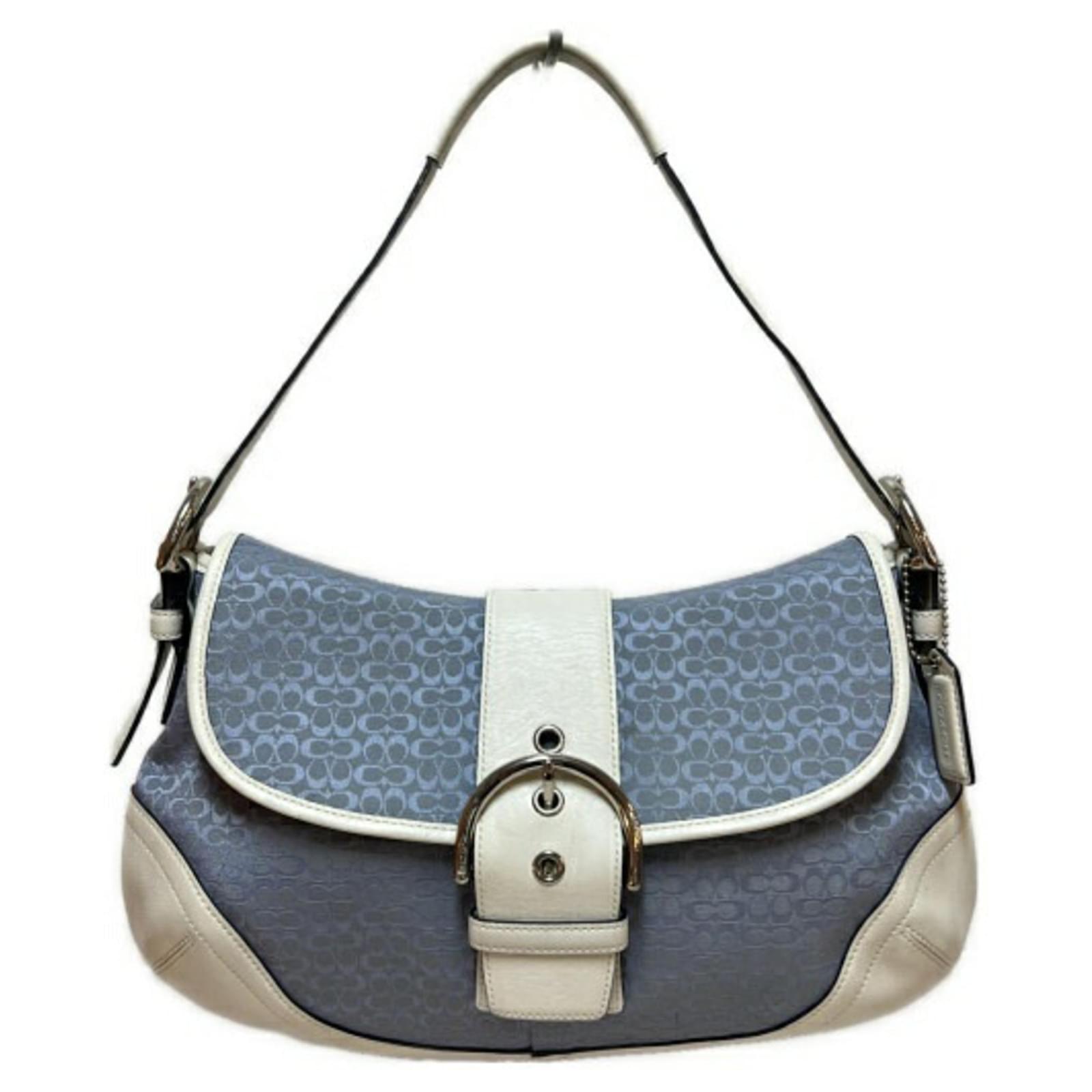 COACH Mini Signature Soho Shoulder Bag Blue Leather ref.JC2593239