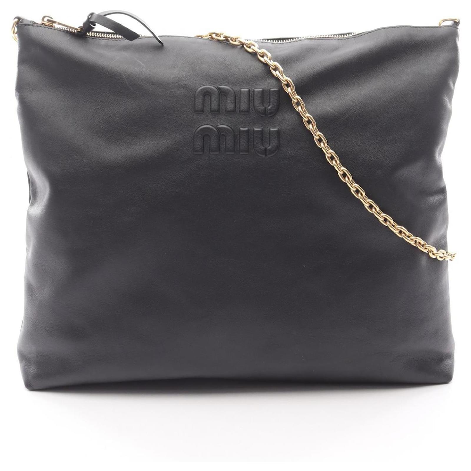 miu-miu-black-leather-tote-bag-ref-2594073-joli-closet