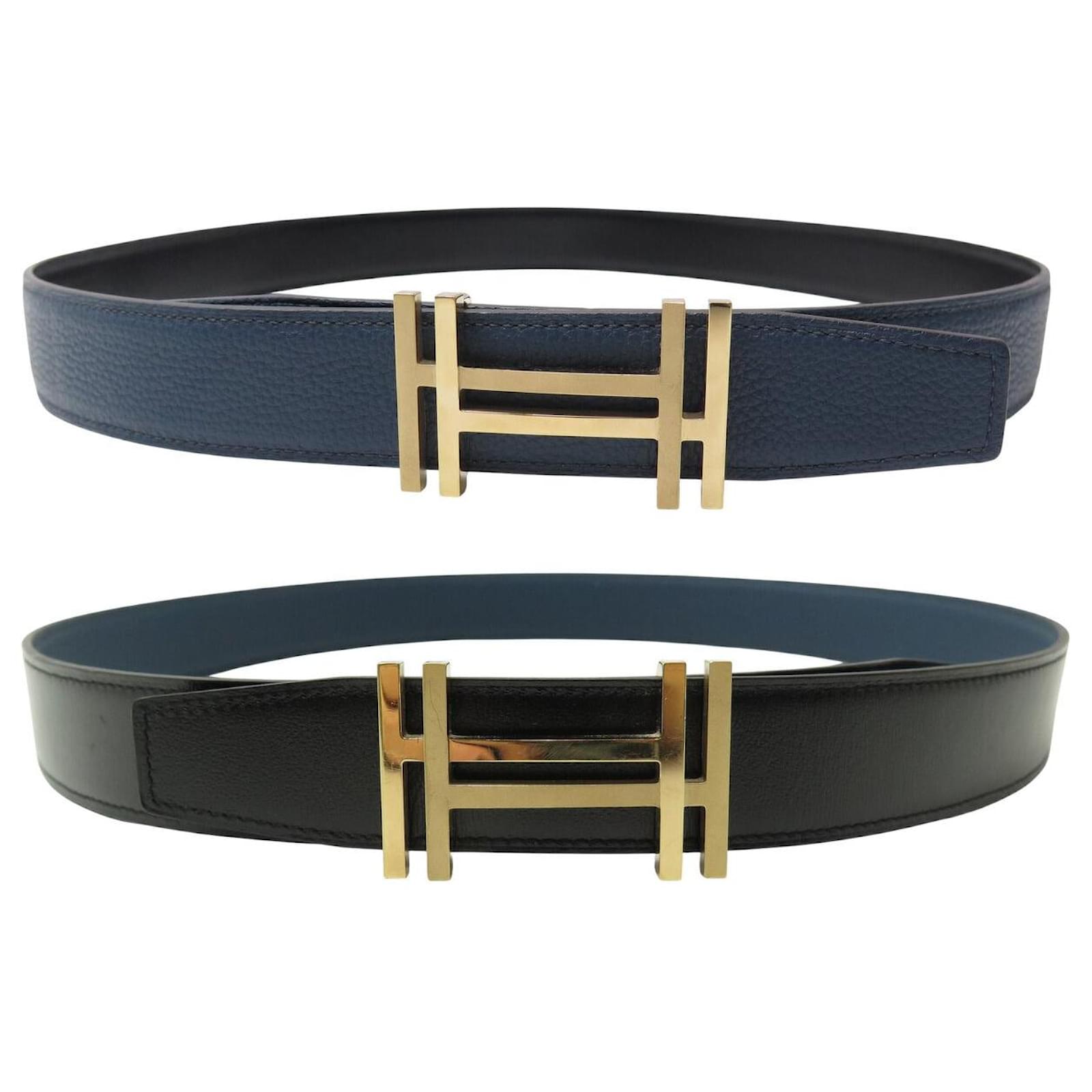 Hermès NEW HERMES BELT H BUCKLE SQUARE T90 REVERSIBLE LINK BLACK
