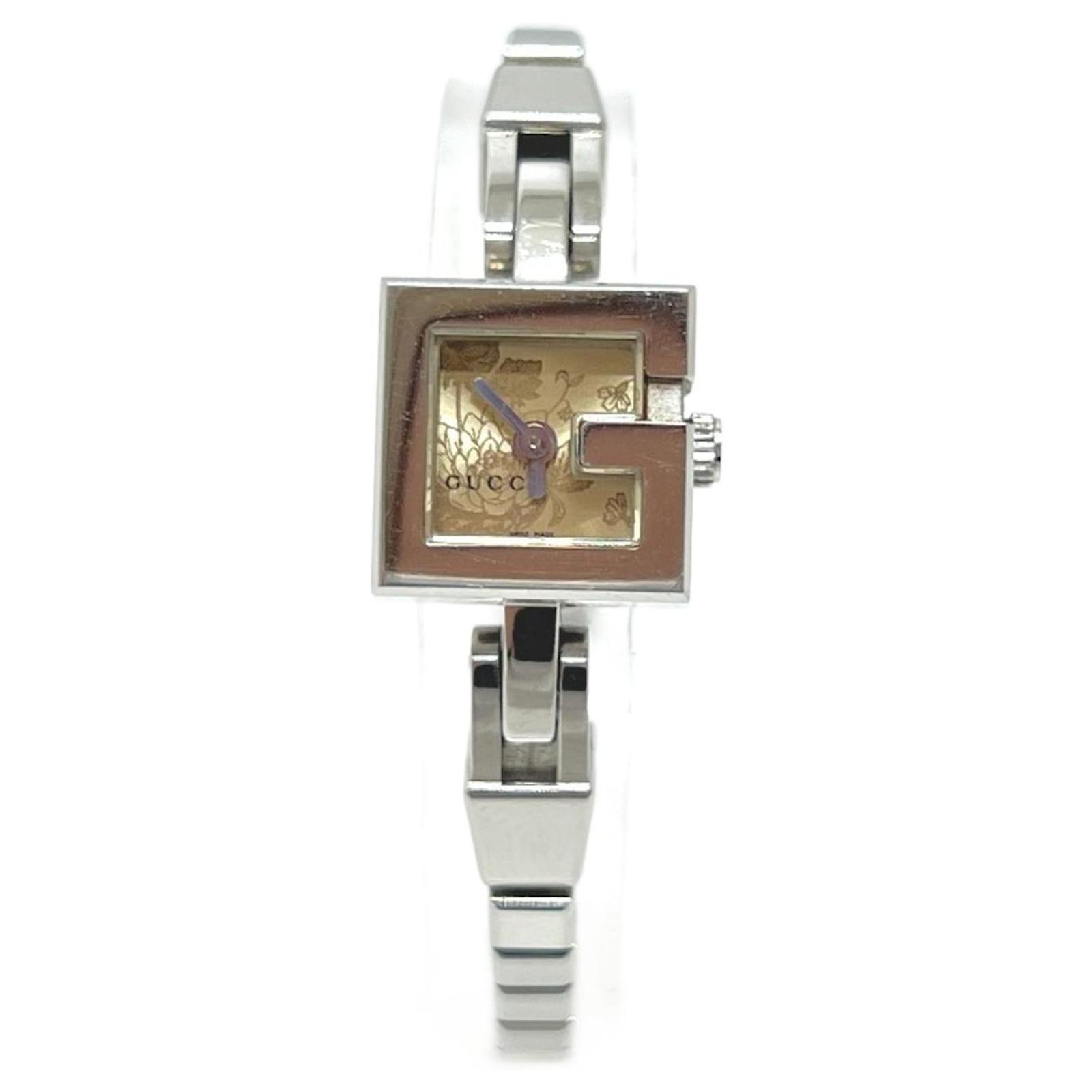 GUCCI 102 G Mini Square Chain quartz Wristwatch SS Silver Gucci 102 G Mini Square Chain Quartz Watch Silvery ref  main image 3