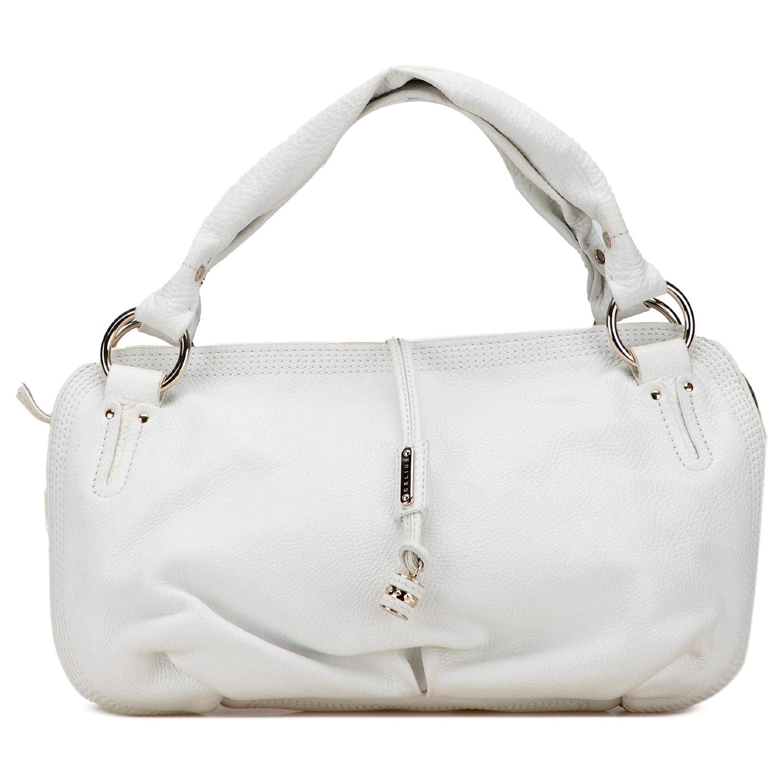 Céline Celine White Calfskin Bittersweet Hobo Leather Pony-style