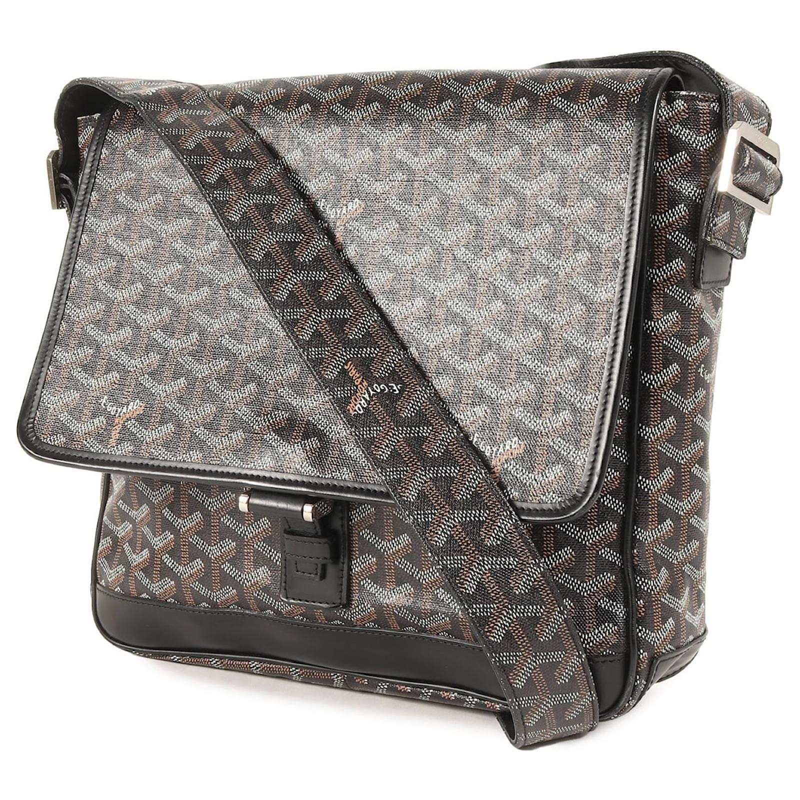 Goyard Grand Bleu MM Shoulder Bag Brown Leather Plastic ref