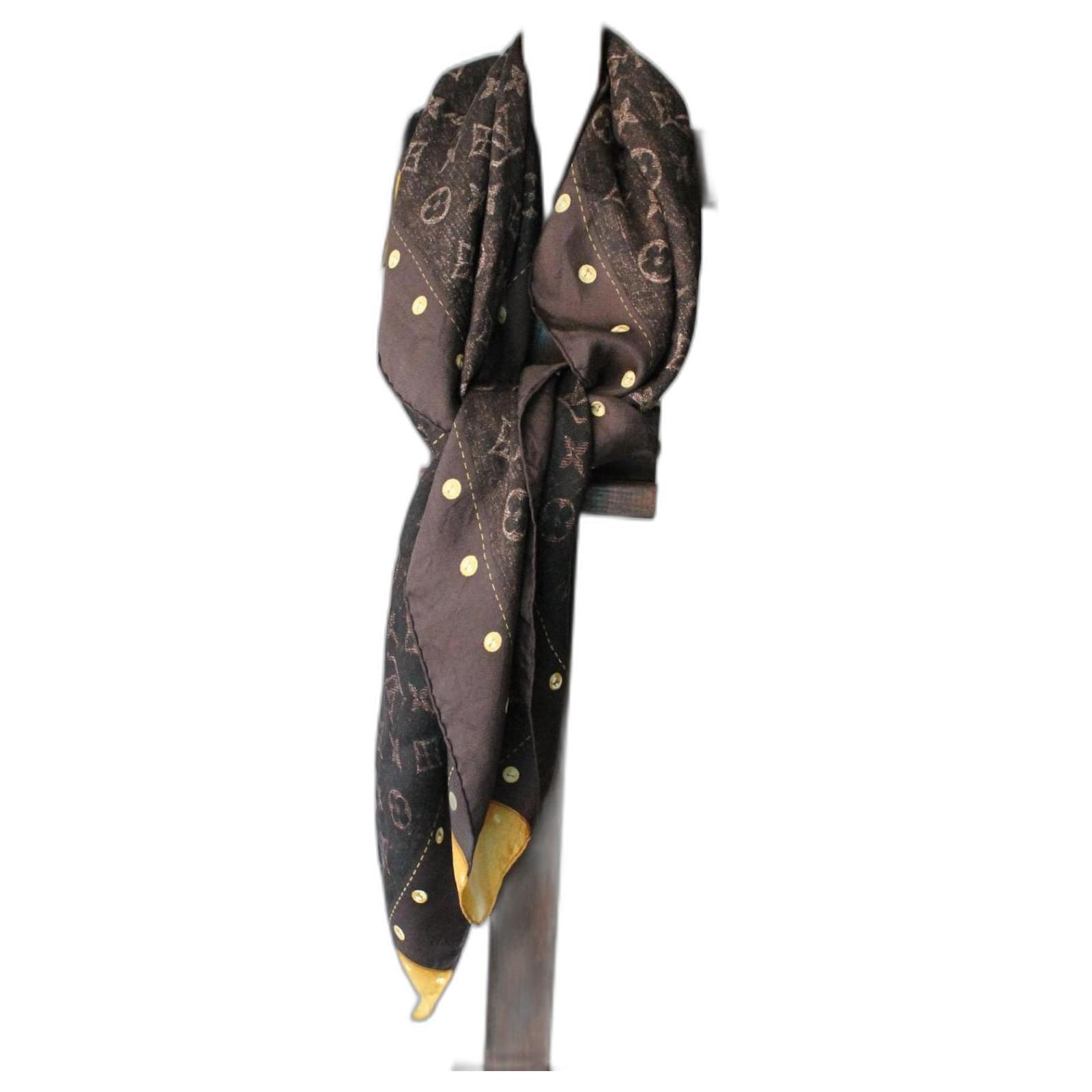 Louis Vuitton brown silk scarf with trunk pattern ref.2600813