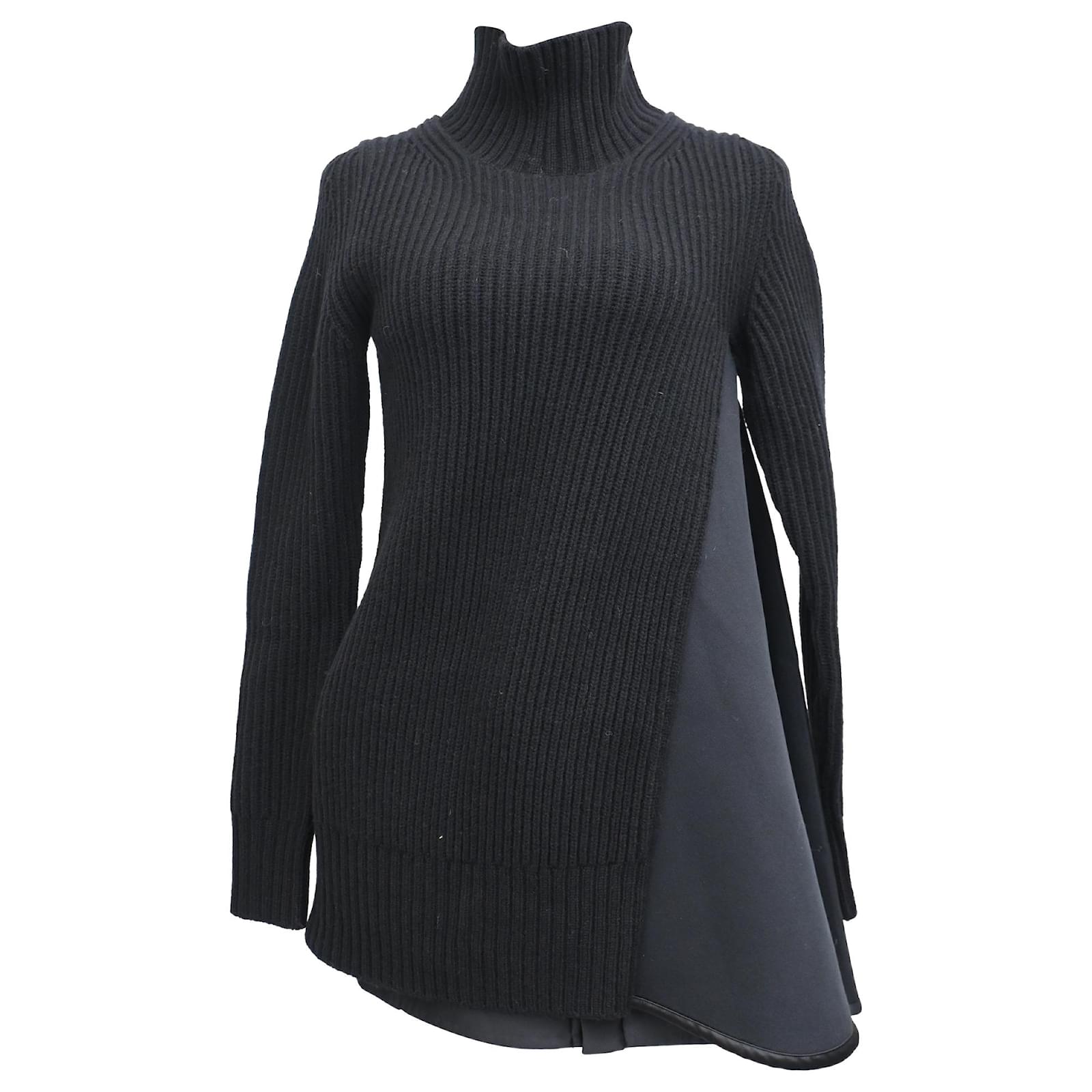 knee length dresses for ladies SACAI SHORT DRESS WITH CONTRASTING PLEATED BACK main image 1
