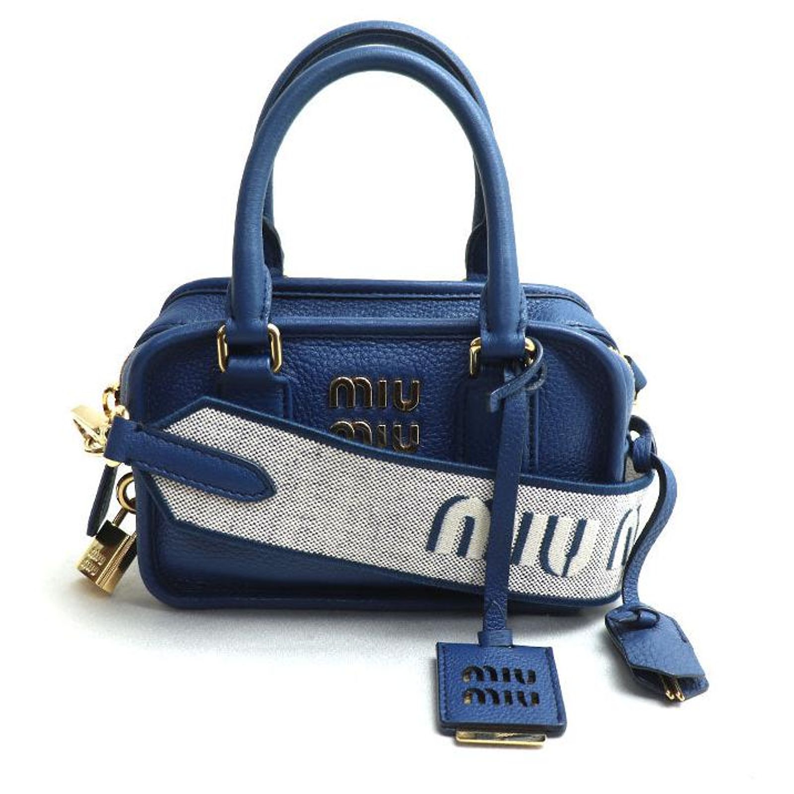 Miu Miu MIUMIU 2Way Shoulder Bag Leather Bag Blue ref.JC2603168 