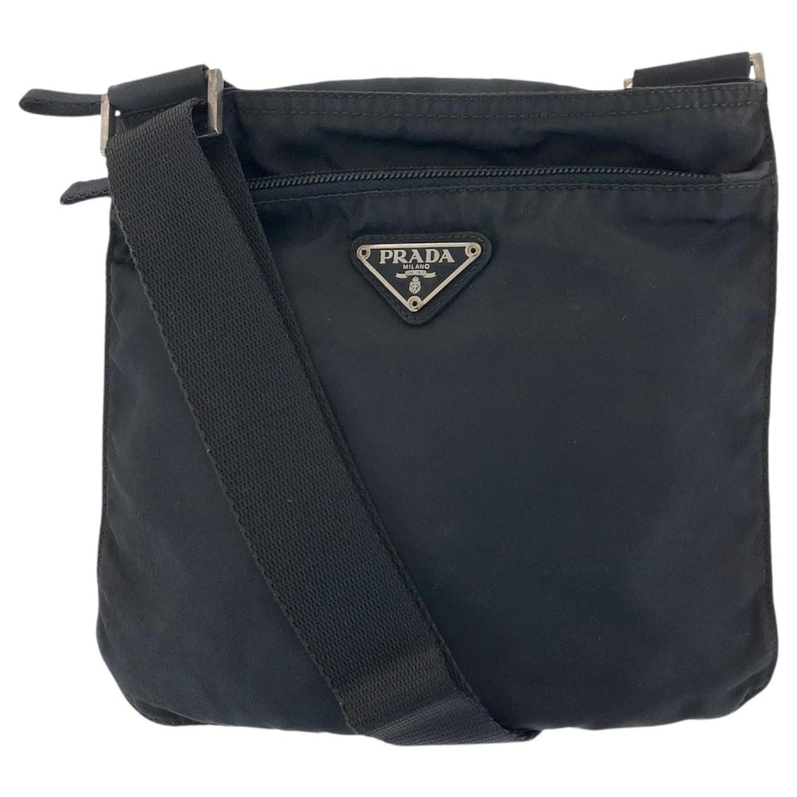 Prada Nylon Tessuto Triangle Logo Shoulder Bag Black ref.JC2603976