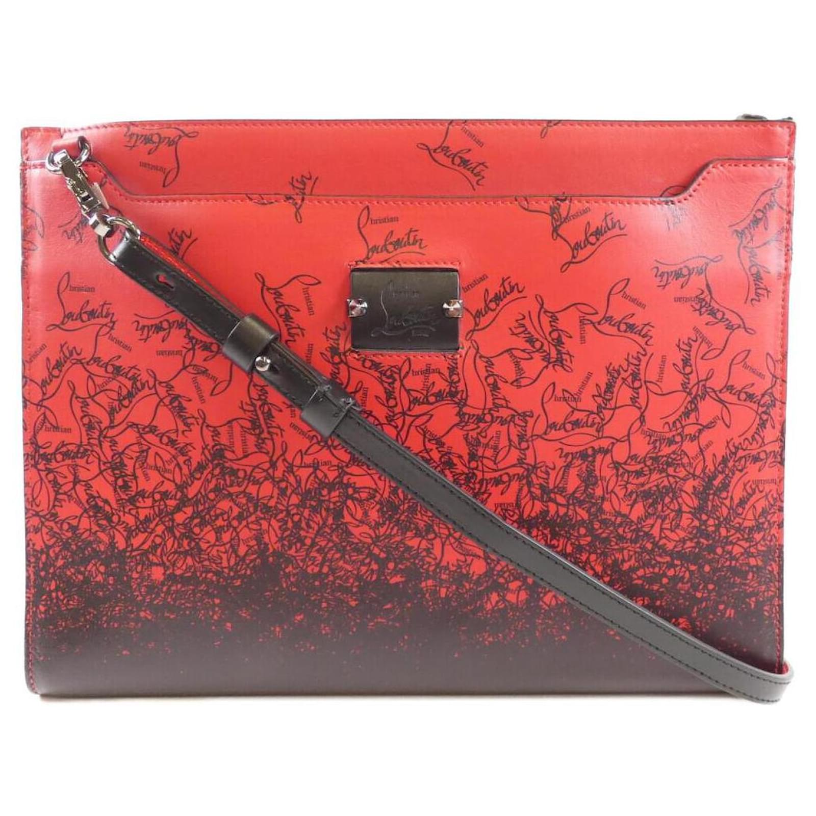Christian Louboutin SKY POUCH Calf Bag Black Leather ref.2605777