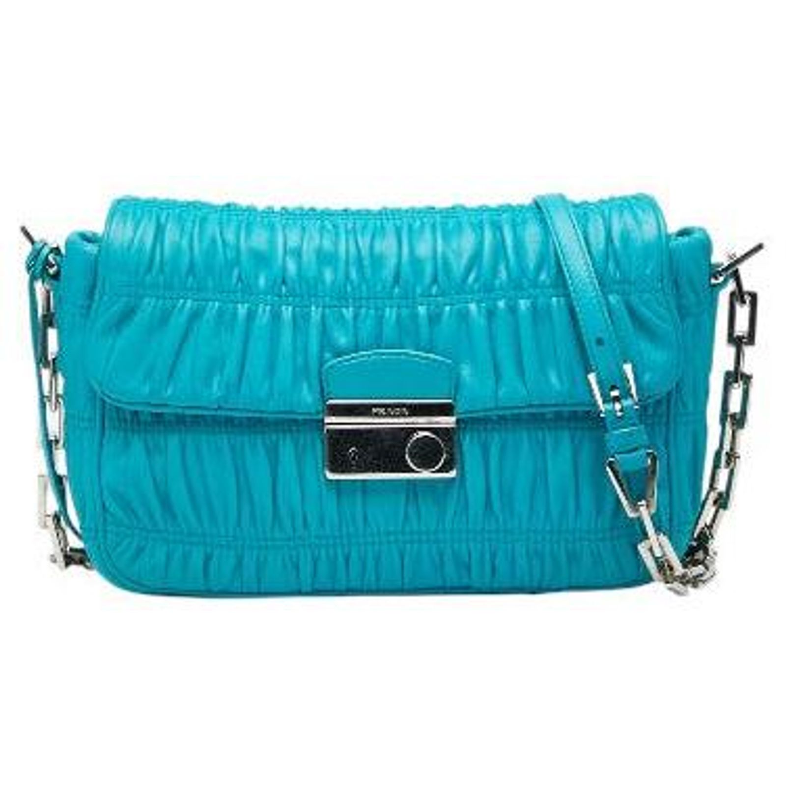 Prada Nappa Gaufre Leather Shoulder Bag Blue ref.2607439 - Joli Closet