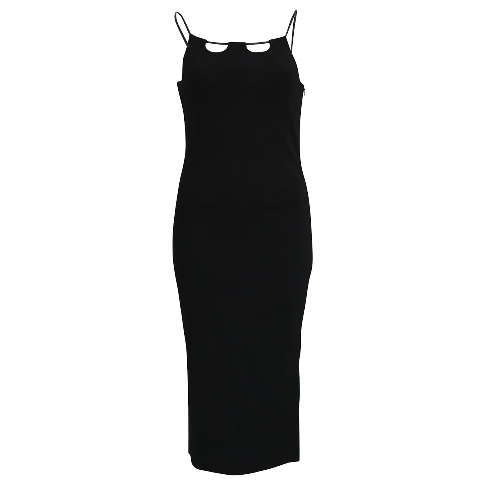 Tom Ford Fitted Midi Dress in Black Polyester (Sold) - Joli Closet