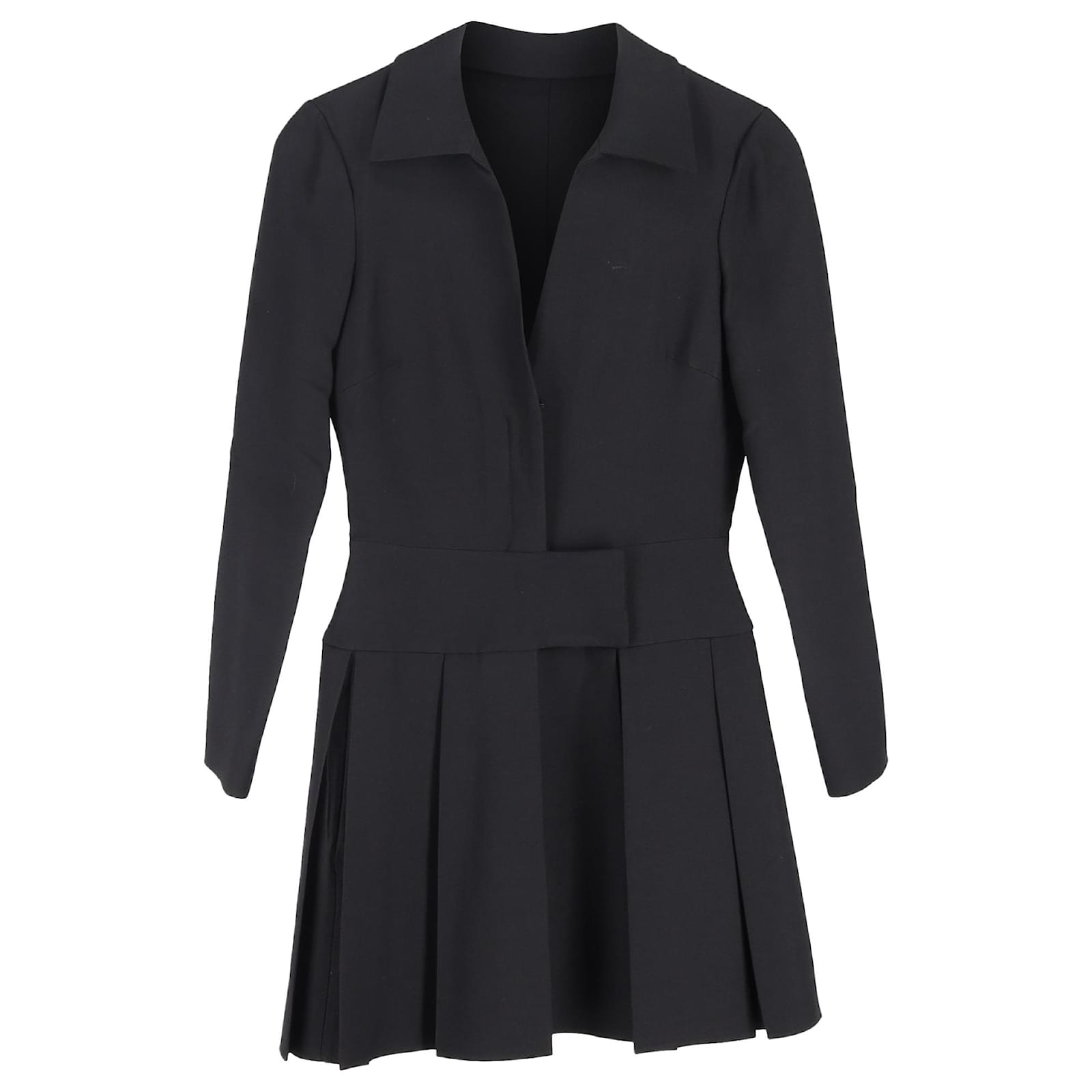 VALENTINOワンピース Valentino Garavani Valentino Pleated Mini Dress in Black Polyester