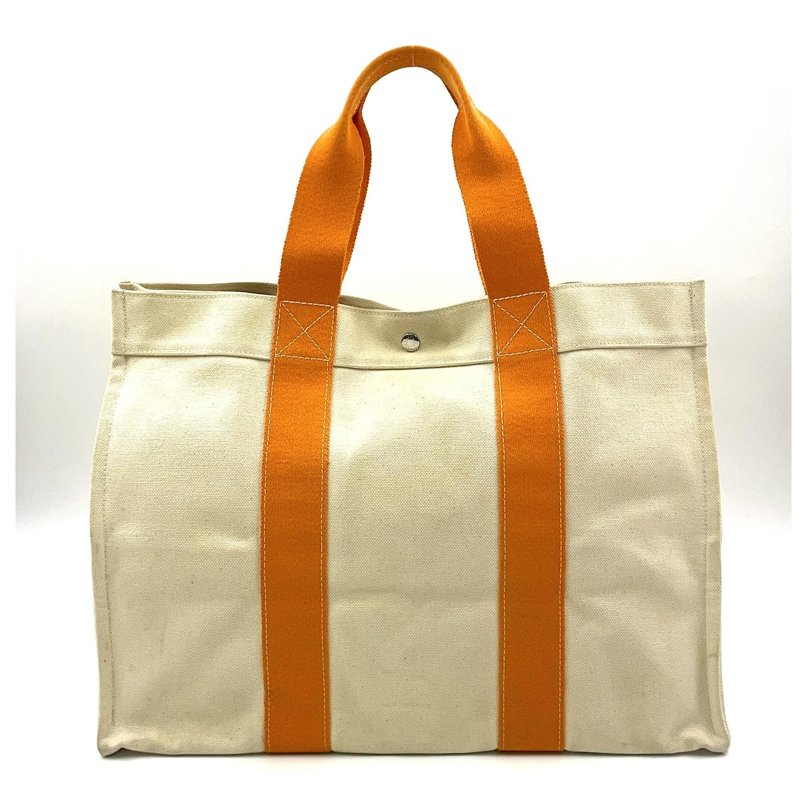 バッグ HERMES BORA BORA Hermès HERMES Bora Bora GM Canvas Tote Bag Orange Cloth ref