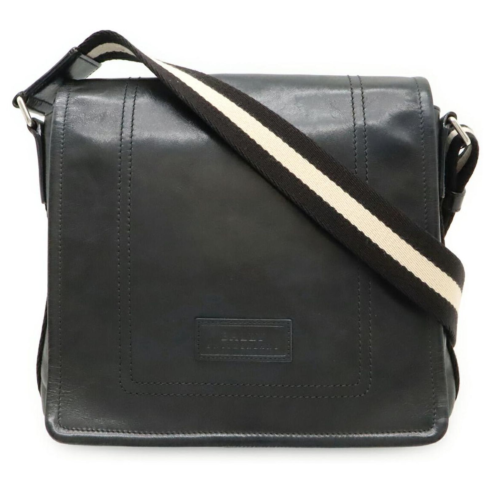 Bally Leather Trainspotting Shoulder Bag Black Pony-style calfskin 