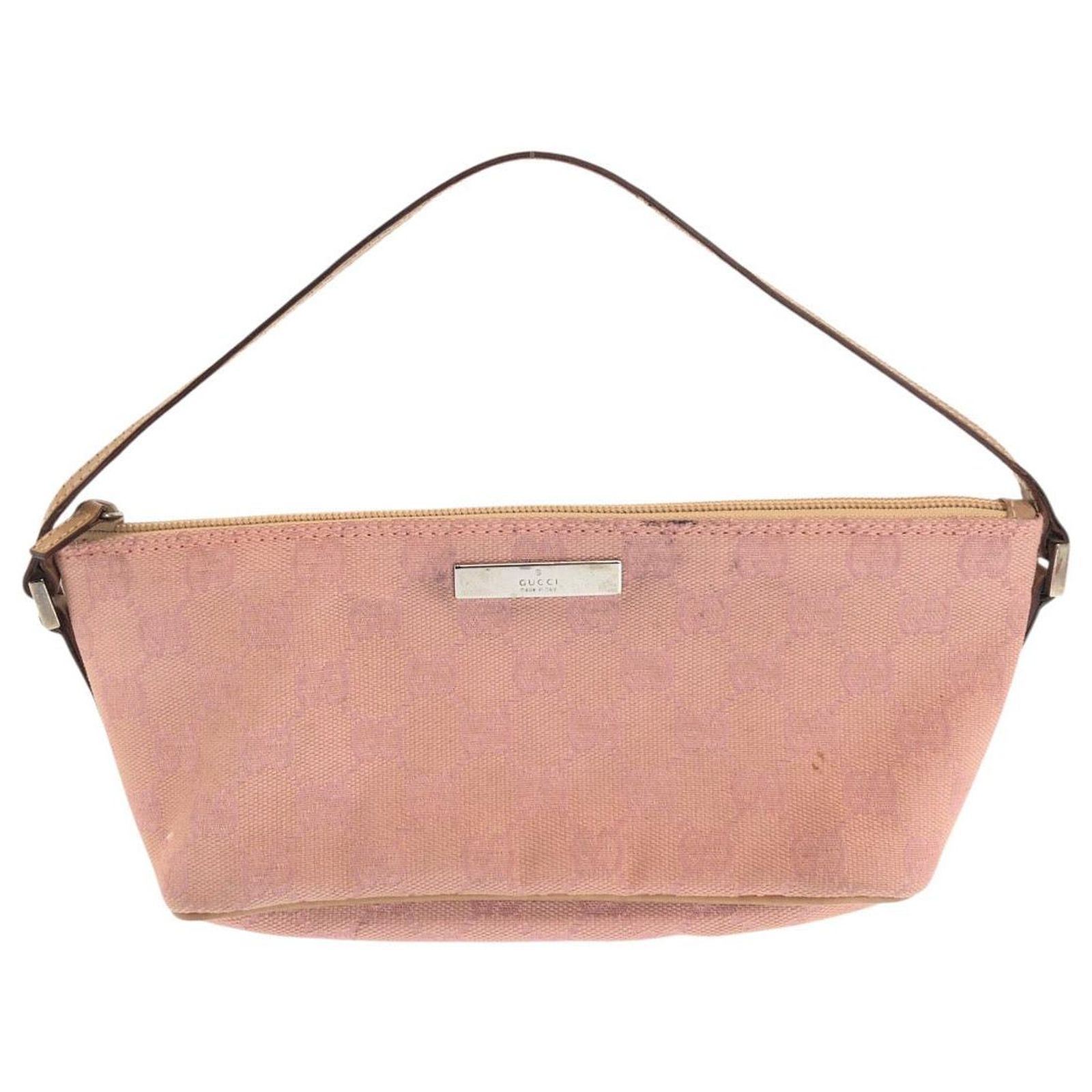 Gucci GG Canvas Leather Handbag Accessory Pouch (Sold) - Joli Closet