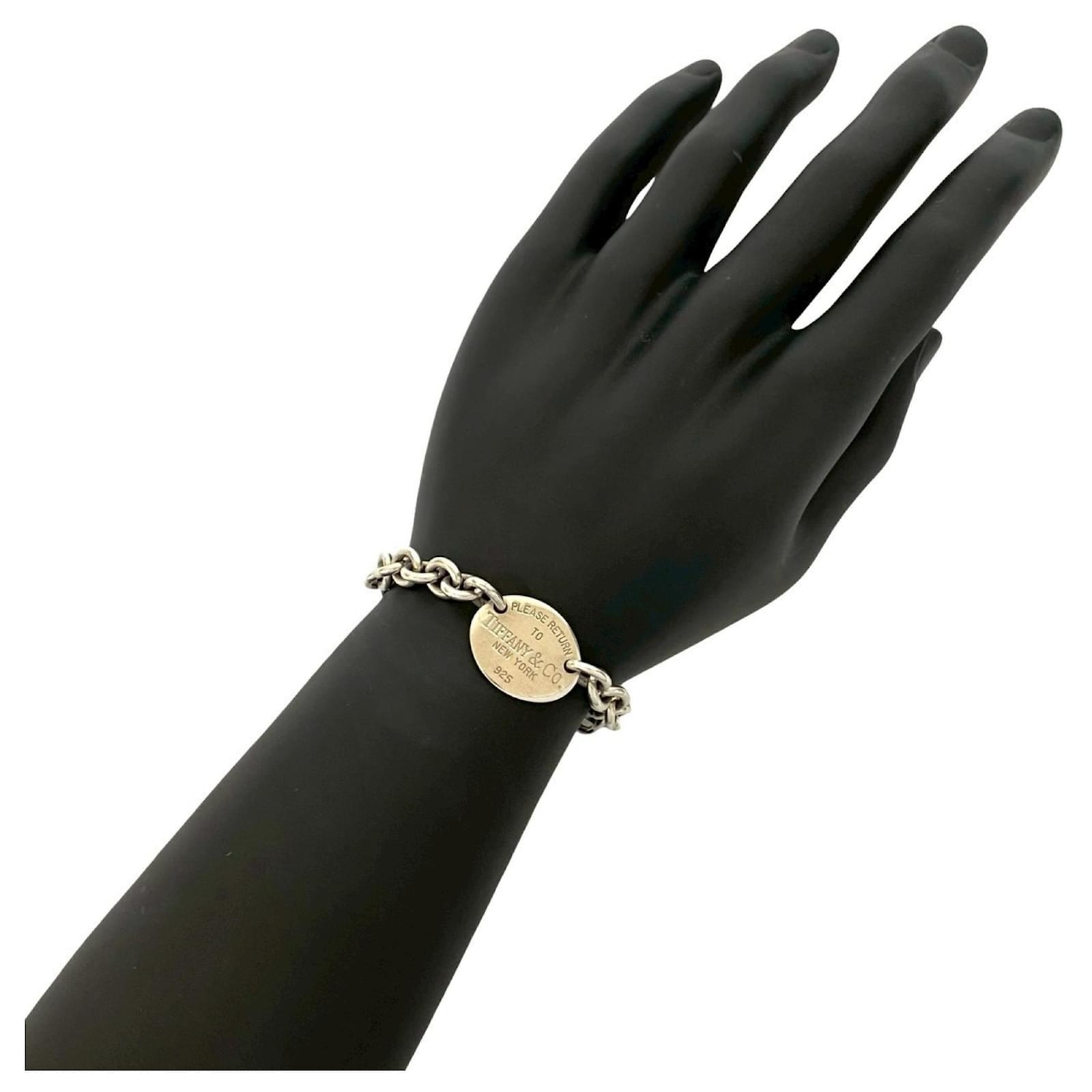 Tiffany & Co Tiffany Return to Oval Tag Bracelet Silvery Silver