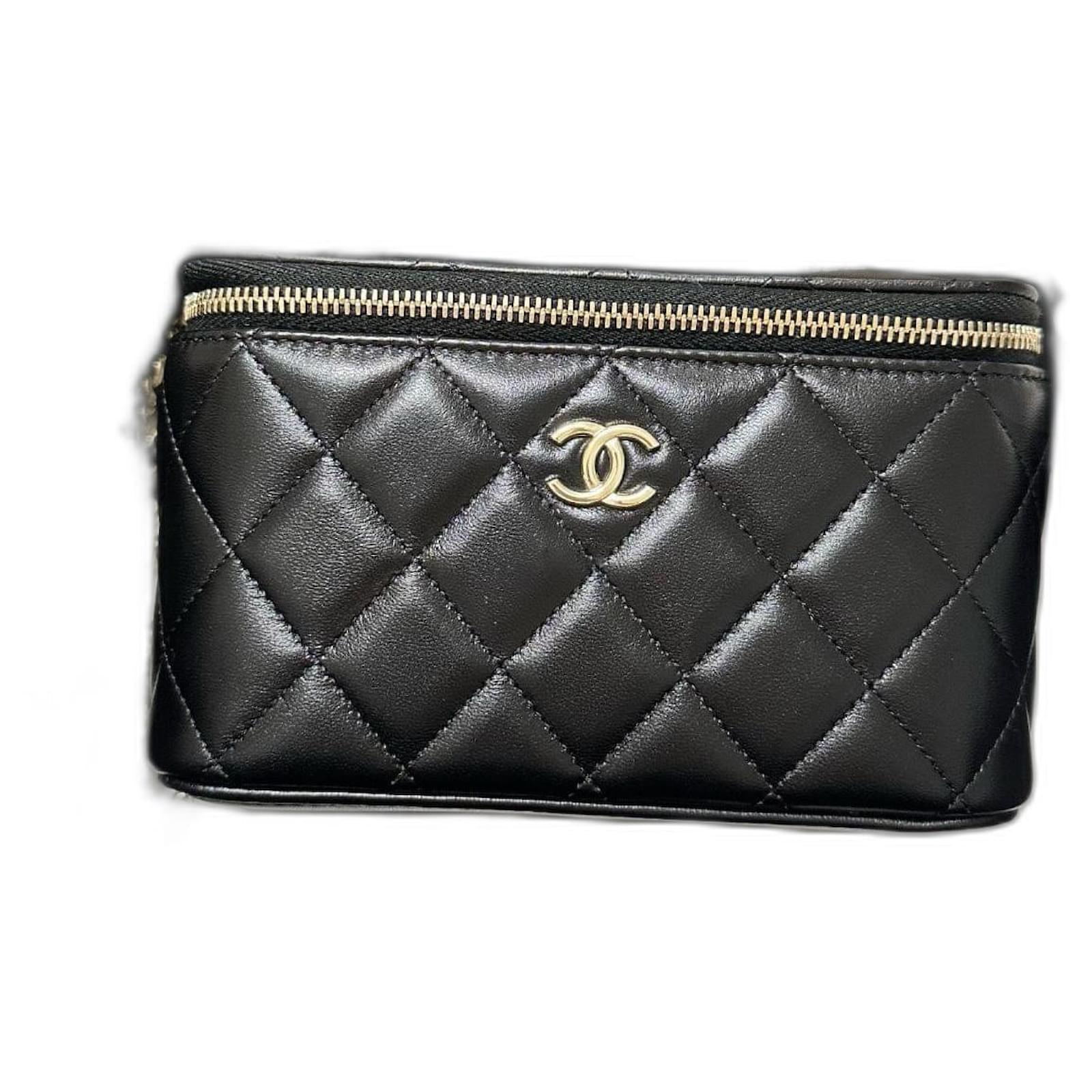 Chanel vanity top handle bag Black Leather ref.JC2611083 (Sold