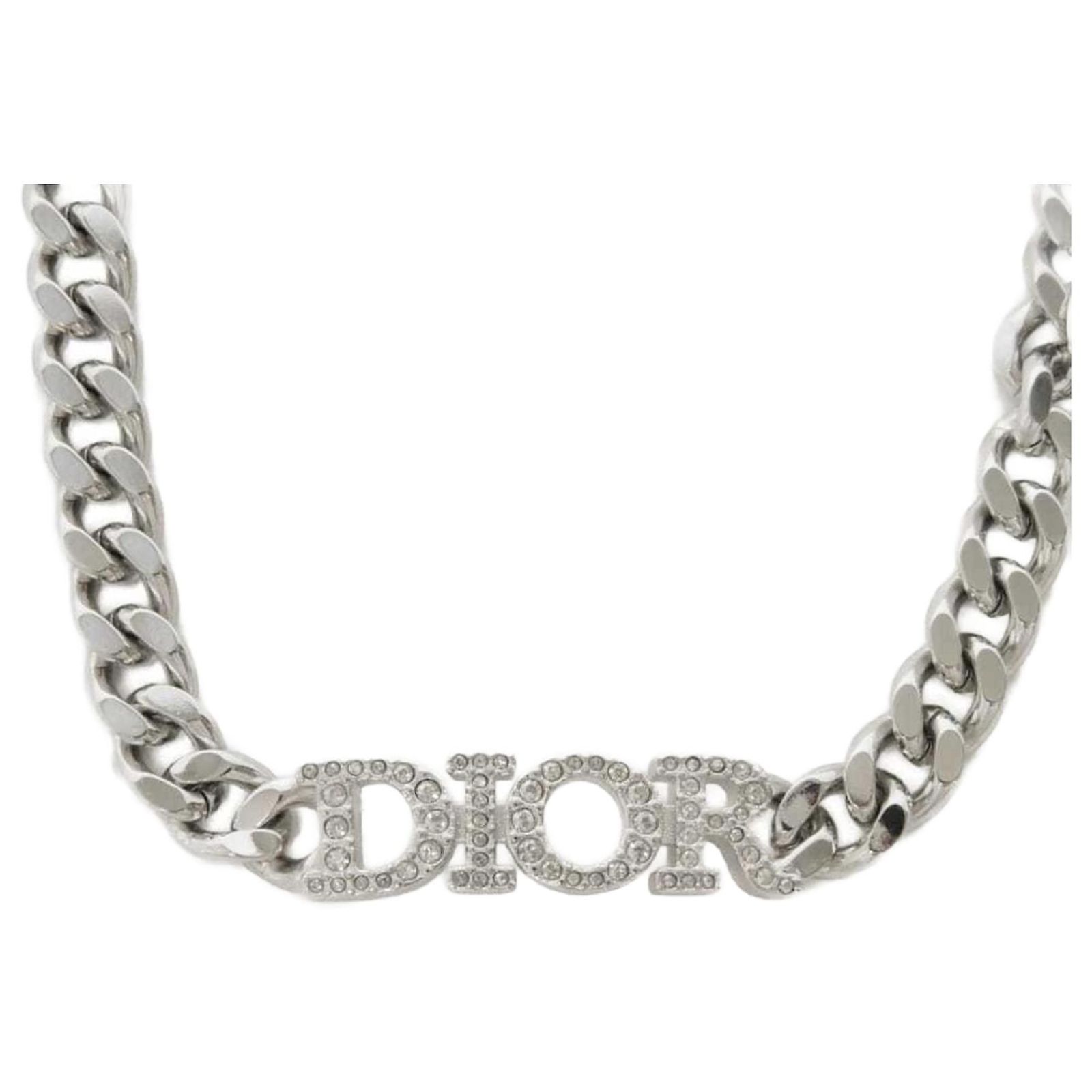 Christian Dior Dior Evolution Choker Necklace Silvery Metal ref 
