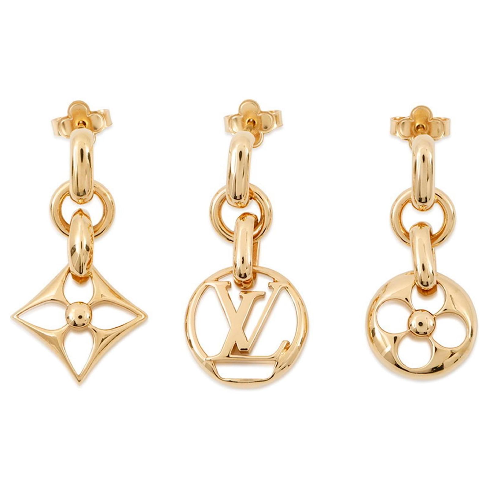 Louis Vuitton Boucle d'Oreille Crazy in Rock Earrings Golden Gold