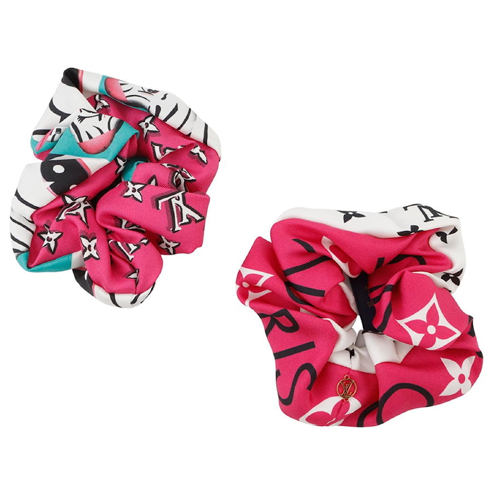 Louis Vuitton Animogram Zebra Silk Scrunchie Pink ref.2615098