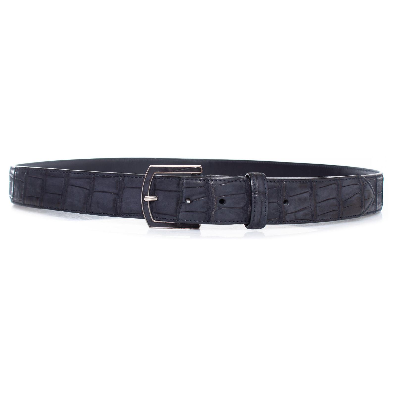 Loro Piana Alligator belt in blue leather ref.2615805 - Joli Closet
