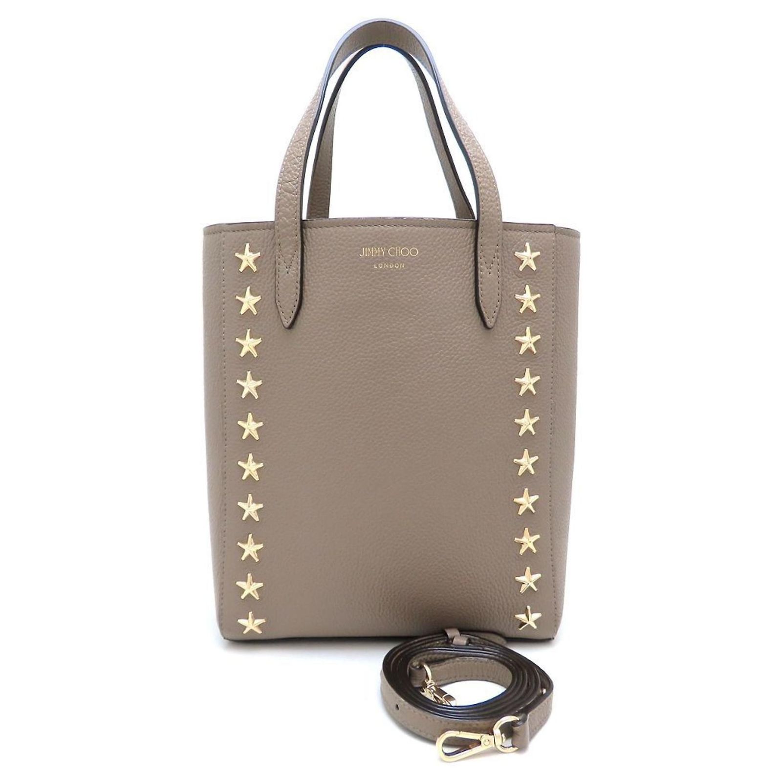 Jimmy Choo 2-Way Tote Bag Grey Leather ref.2618349 - Joli Closet