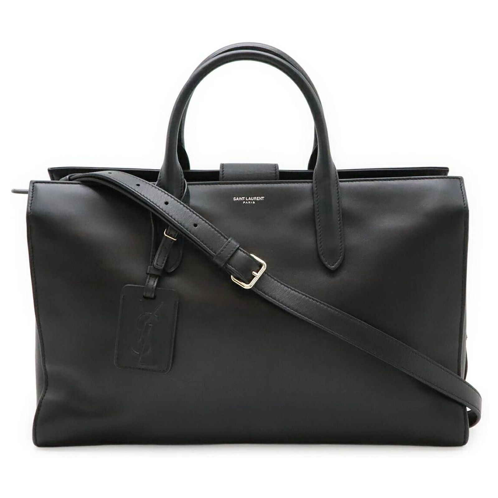 Yves Saint Laurent Saint Laurent Jane Leather Handbag 2WAY Black 