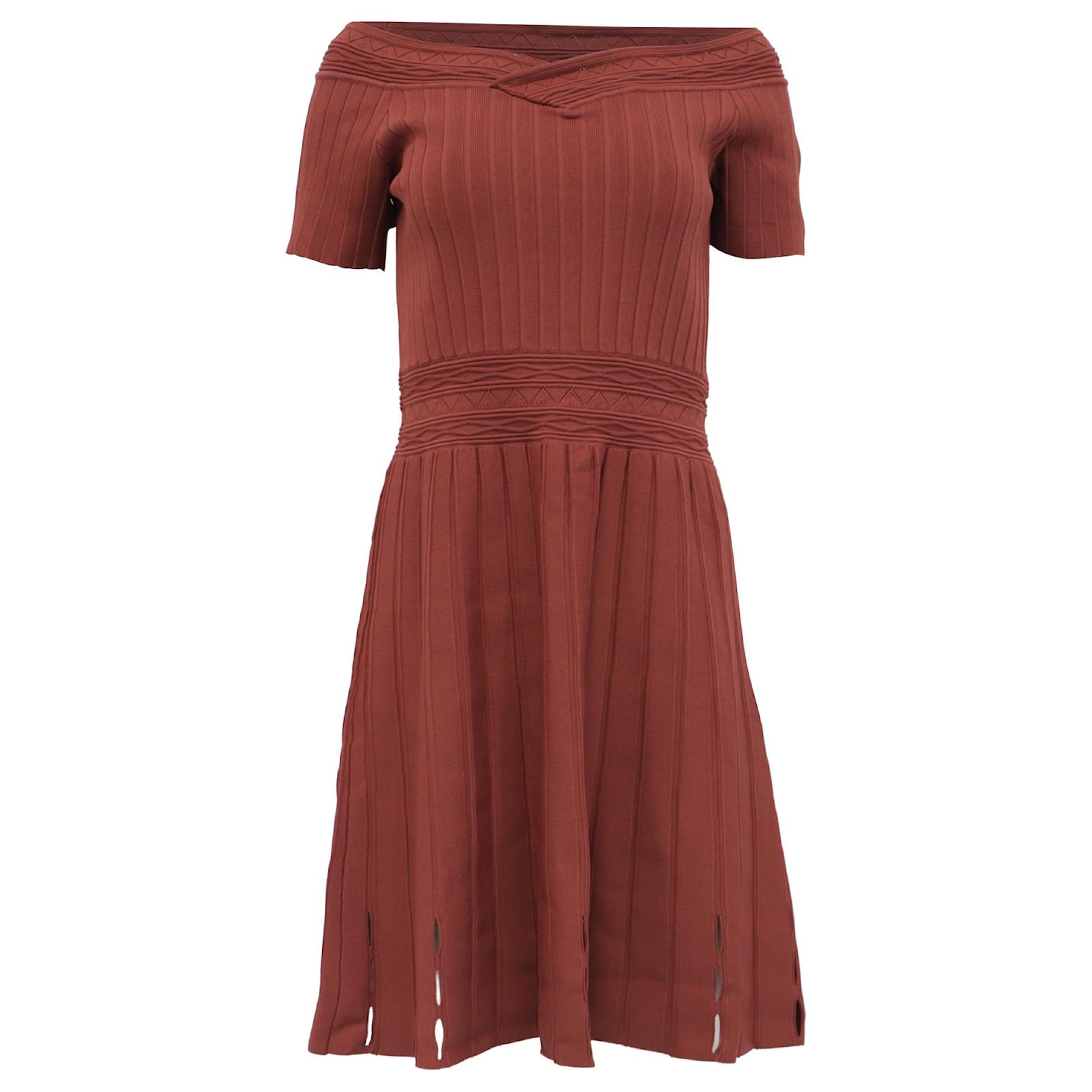 sandro burgundy dress SANDRO Ange Knit Dress Bordeaux Wine Dress 2019 Collection size S small  ladies
