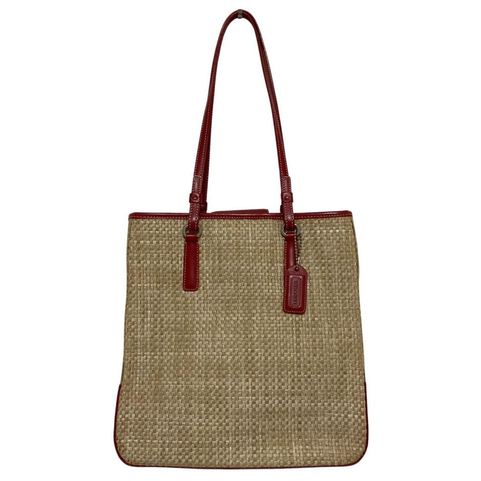 Coach Leather×Raffia Tote Bag (Sold) - Joli Closet