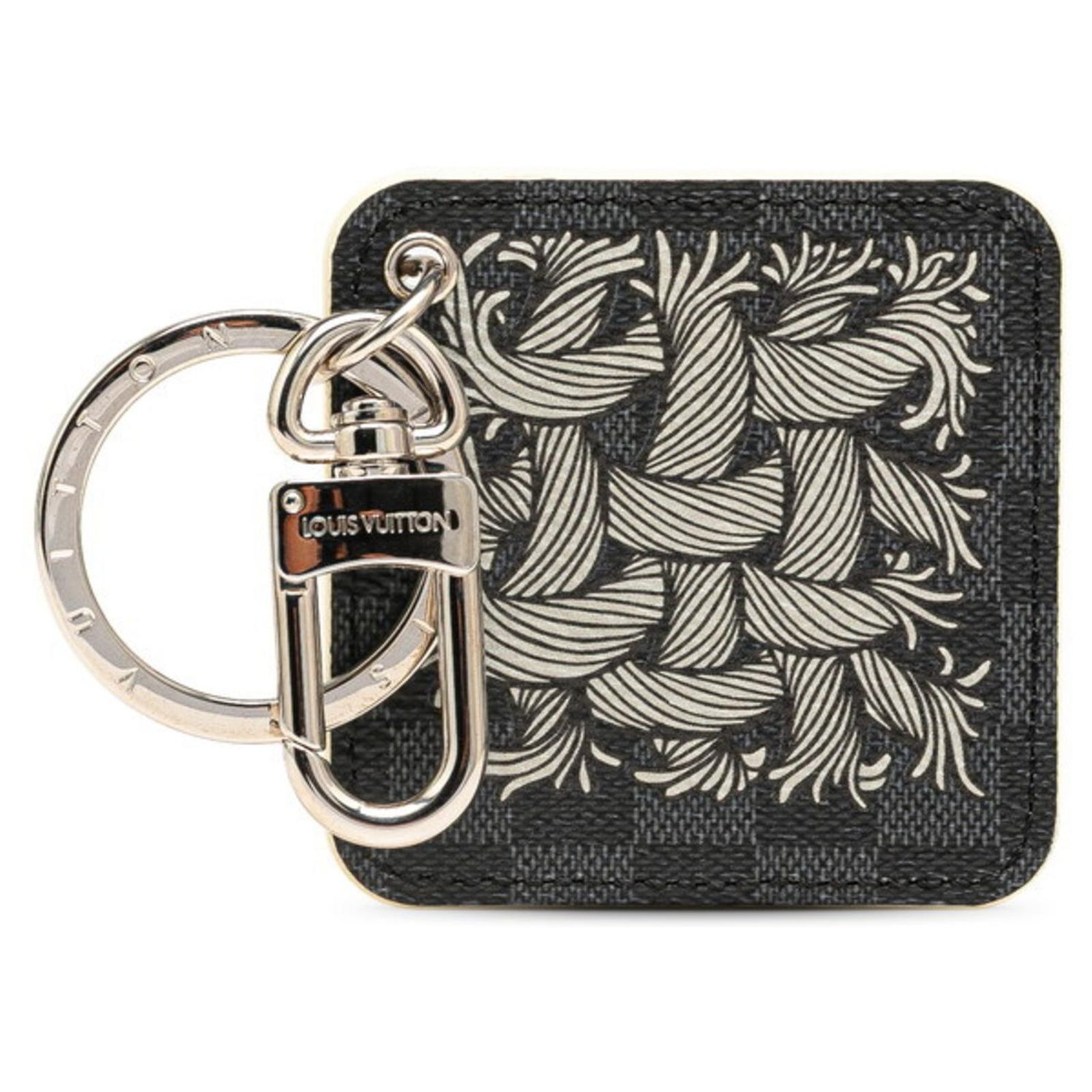 Graphite Color Key Chain Louis Vuitton Damier Graphite Keychain Black Cream Leather ref.2624699 ...
