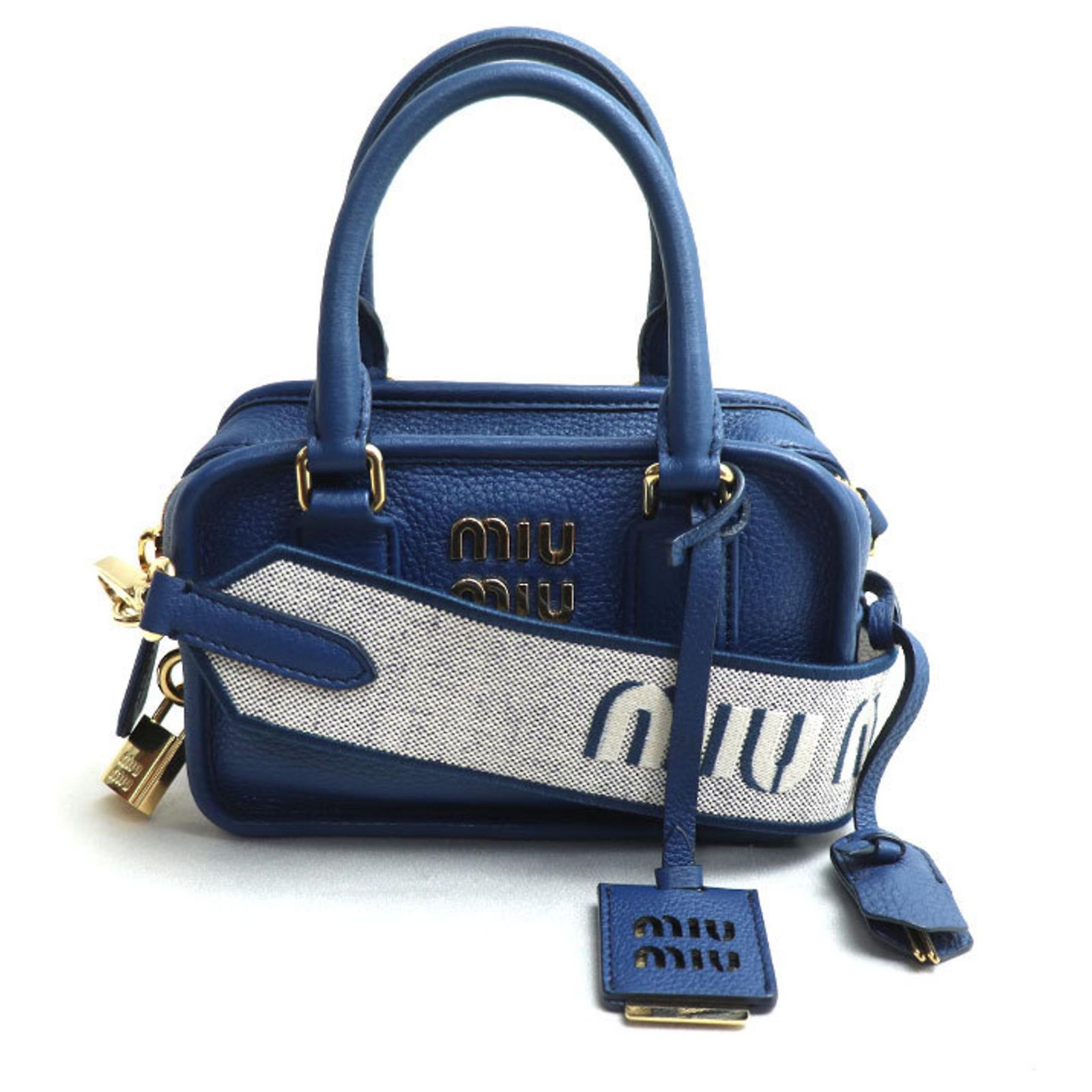 Miu Miu 2-Way Shoulder Bag in Blue Leather ref.2624755 - Joli Closet