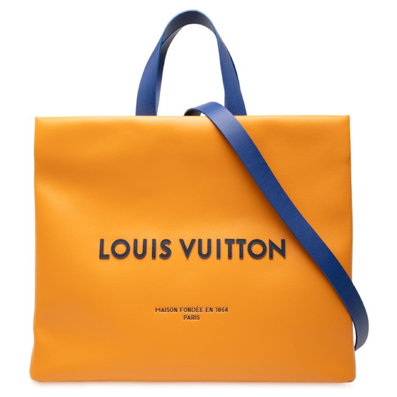LOUIS VUITTON エコバッグ オレンジ イエロー Louis Vuitton Saffron Leather Tote Bag Golden Orange ref.2624942