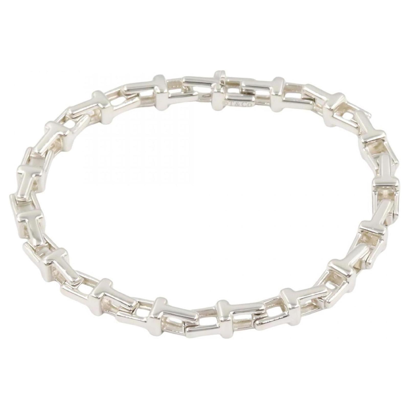 Tiffany & Co. T Narrow Chain Bracelet Silvery Silver ref.JC2625423