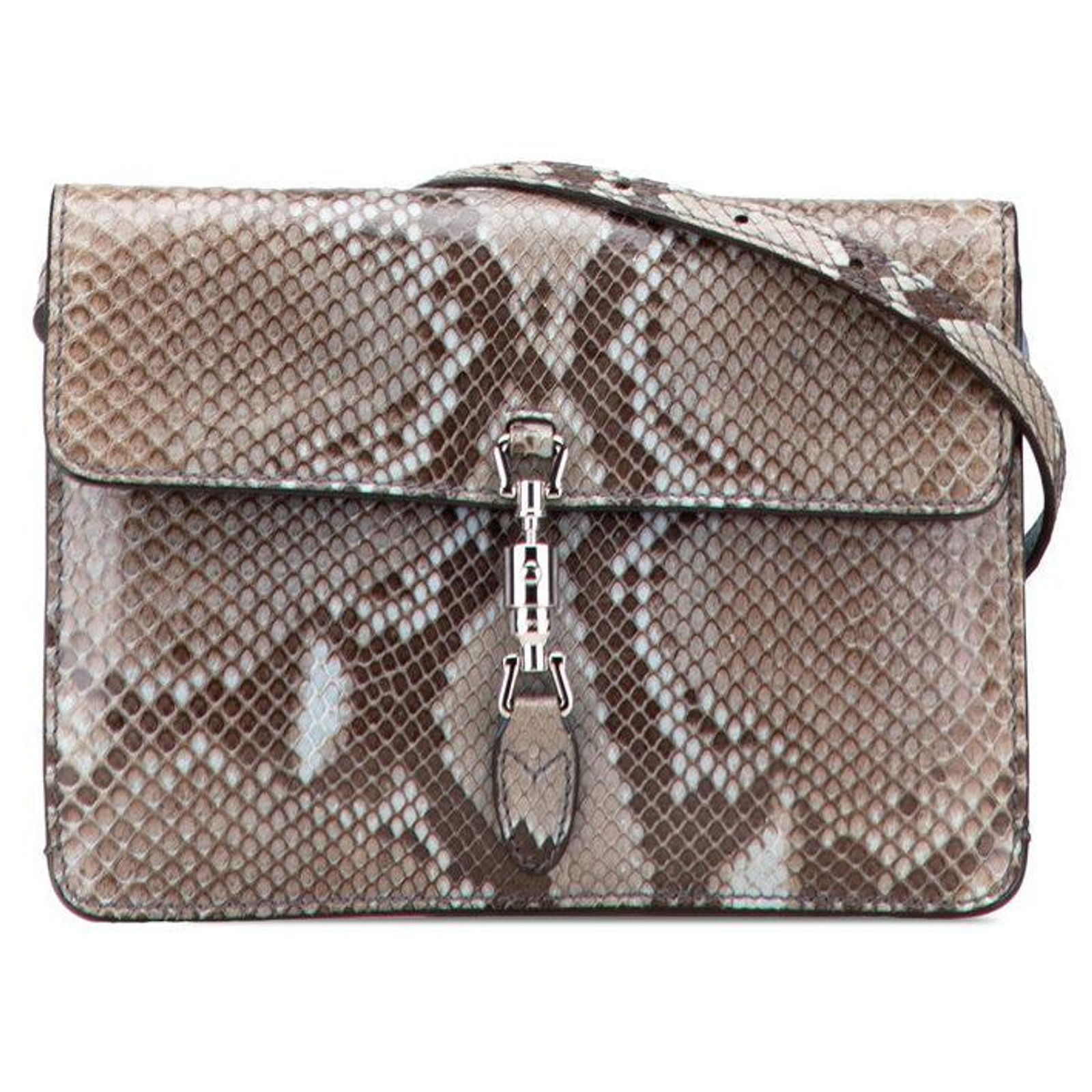 Gucci New Jackie Python Leather Shoulder Bag Brown ref.2627203 - Joli ...