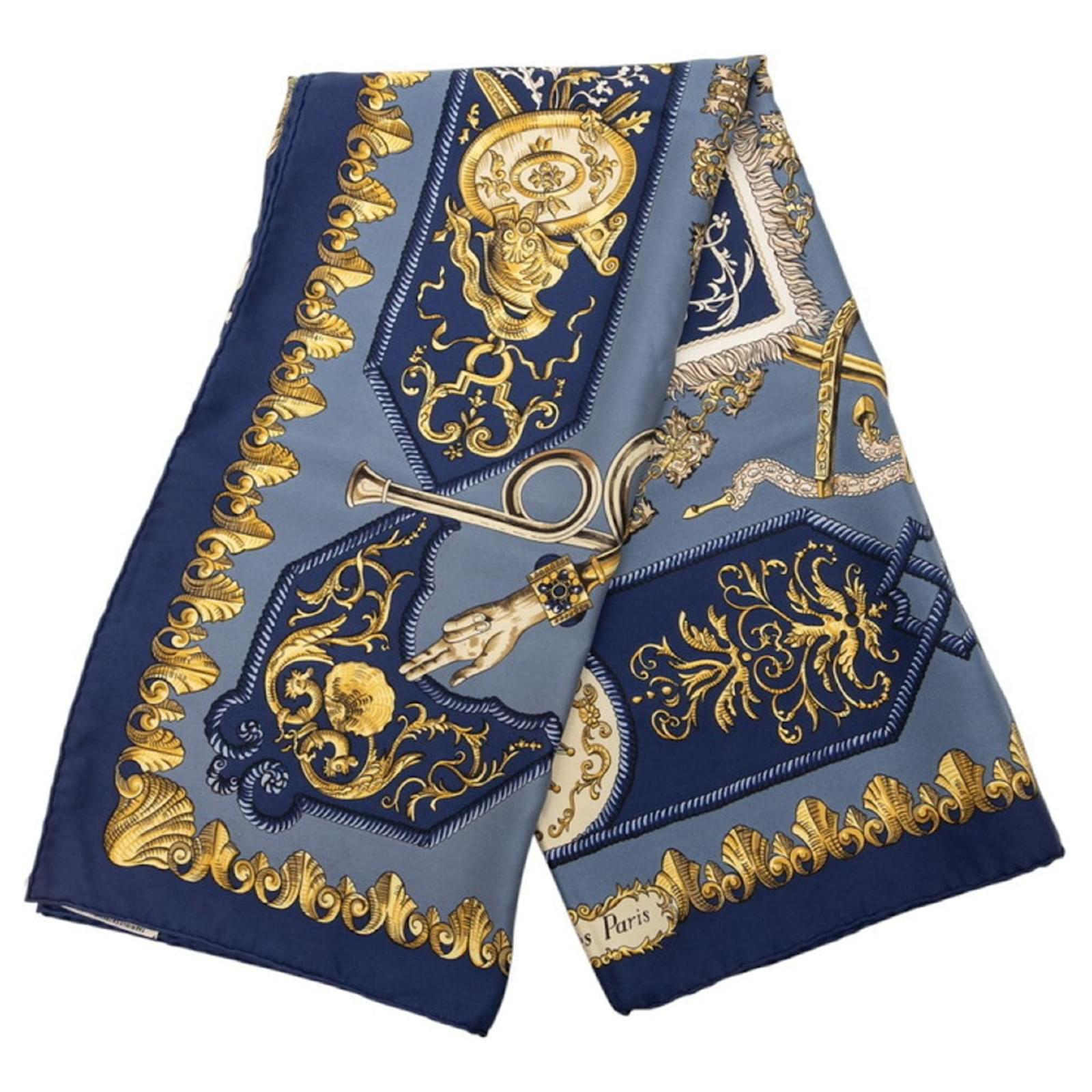 Hermès Carré 90 LVDOVICVS MAGNVS Scarf Multiple colors Navy blue