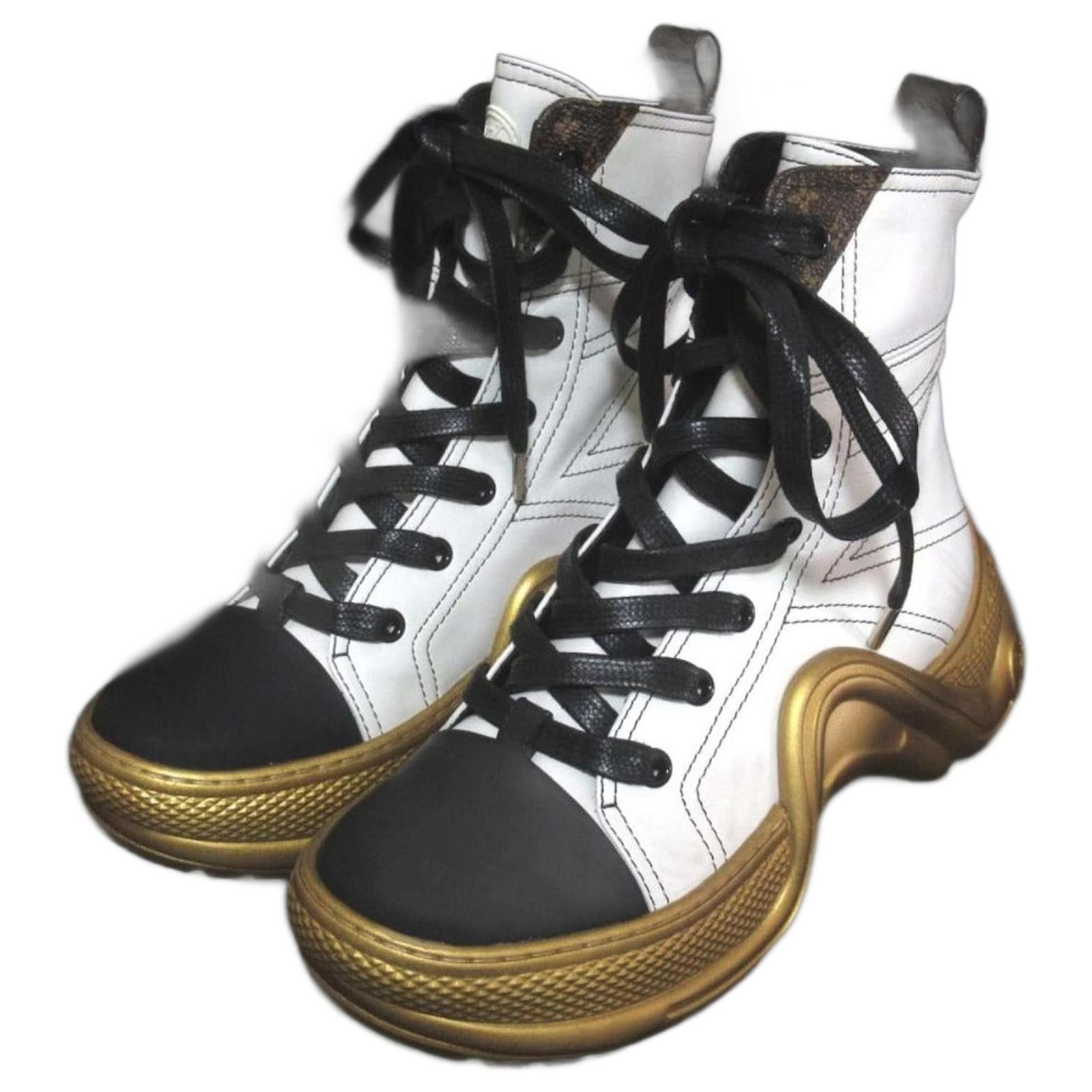 Louis Vuitton White, Black & Gold Archlight High-Top Boots Louis Vuitton Monogram LV Archlight 2.0 Platform Ankle Boots  main image 3