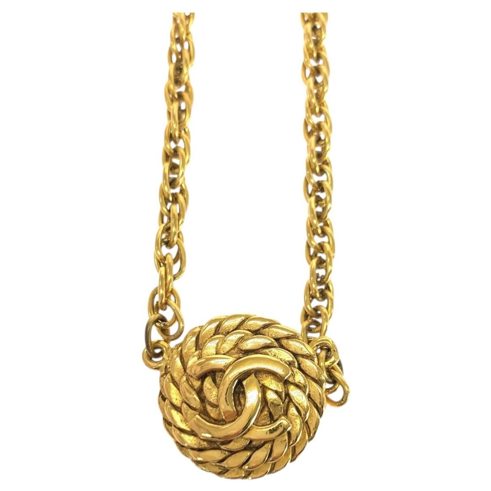 Collier Vintage Joli En Plaqué Argenté - Type Chevalière, Occasion Avec Signes D'usure