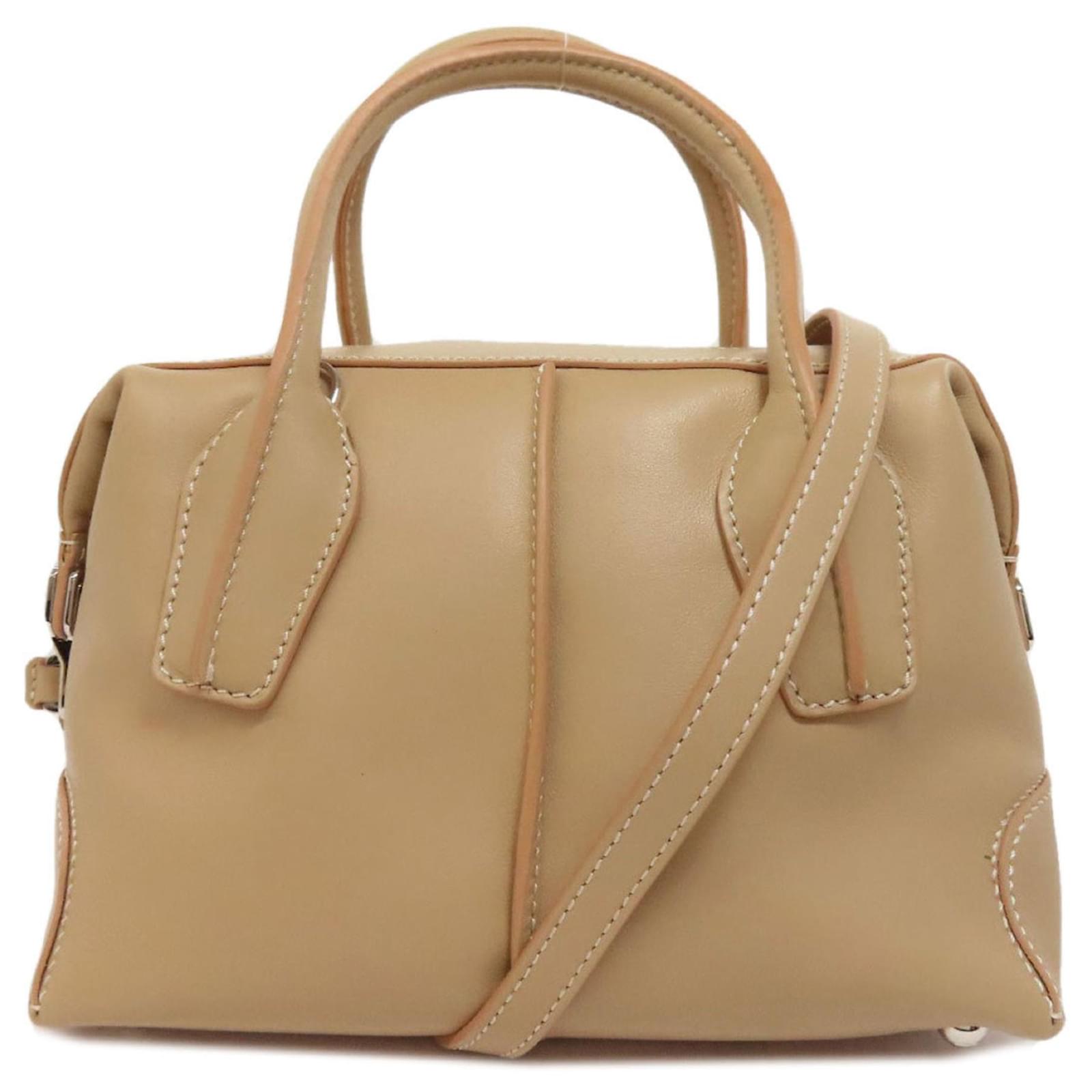 Tod's D-Styling 2-Way Handbag Beige Leather ref.JC2633144 (Sold