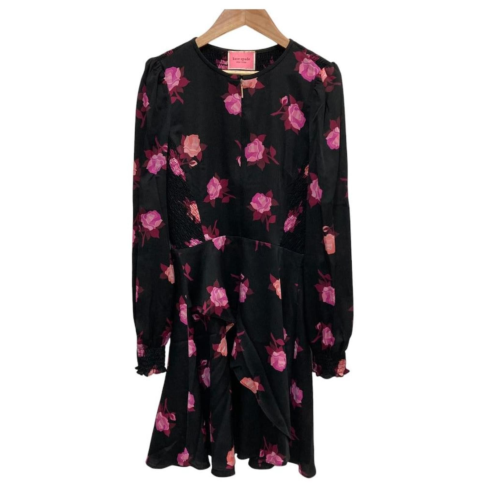 kate spade pink and black dress Kate Spade Rosa Flounce Dress