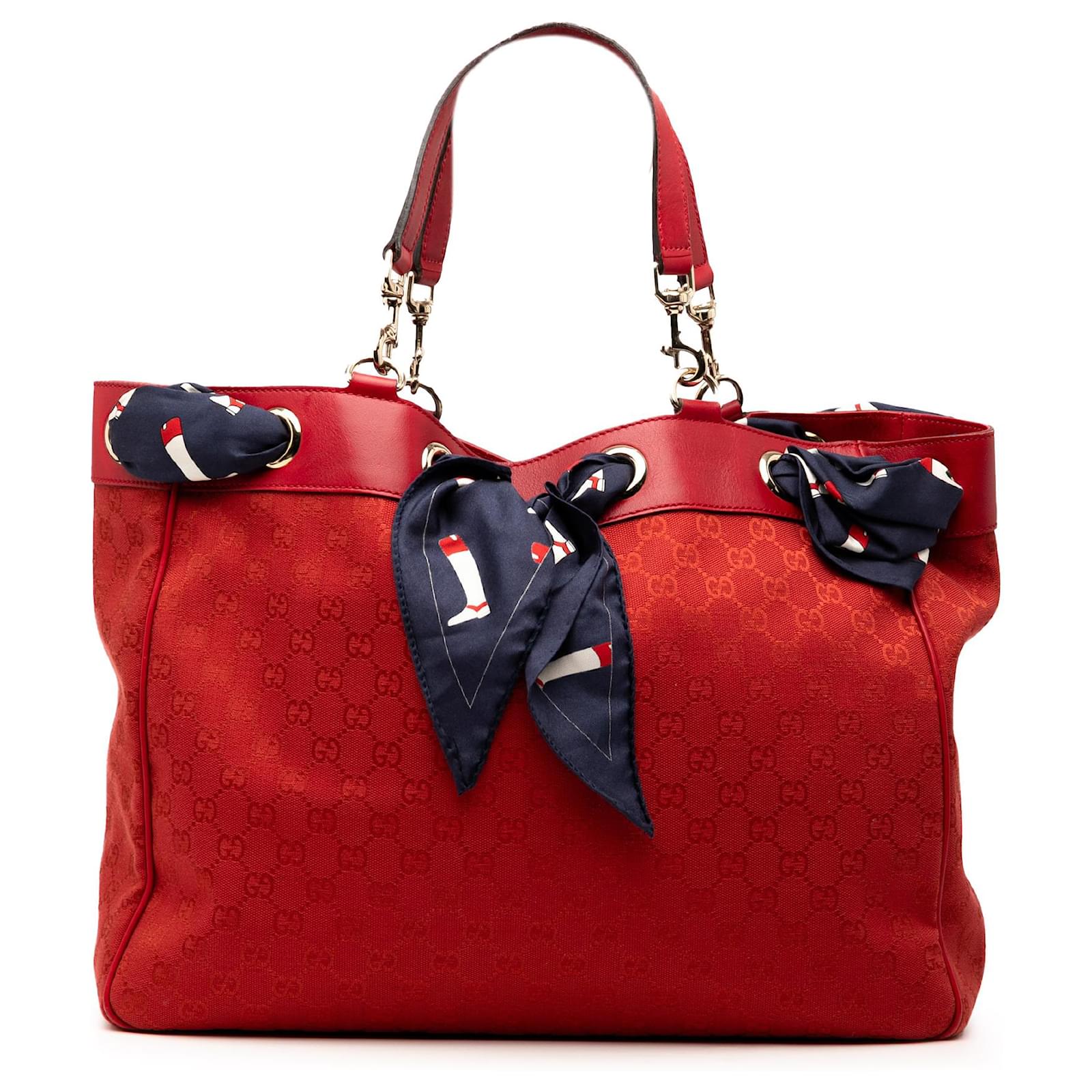 Gucci Red Large GG Canvas Positano Tote Cloth Cloth ref.JC2636321