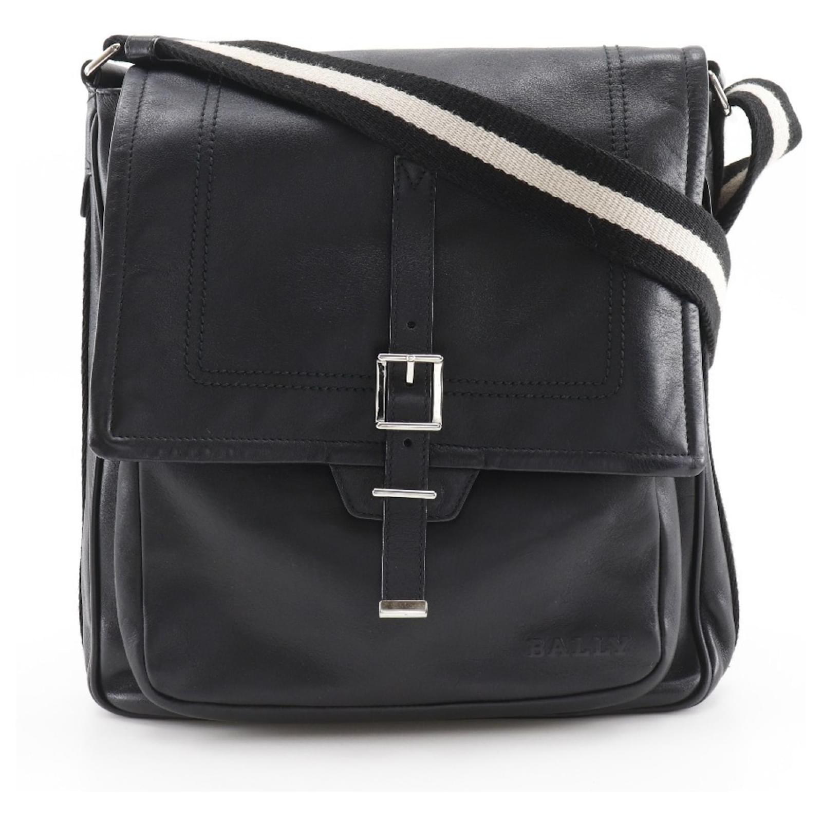 Bally Trainspotting Shoulder Bag Black Leather ref.2638120 - Joli