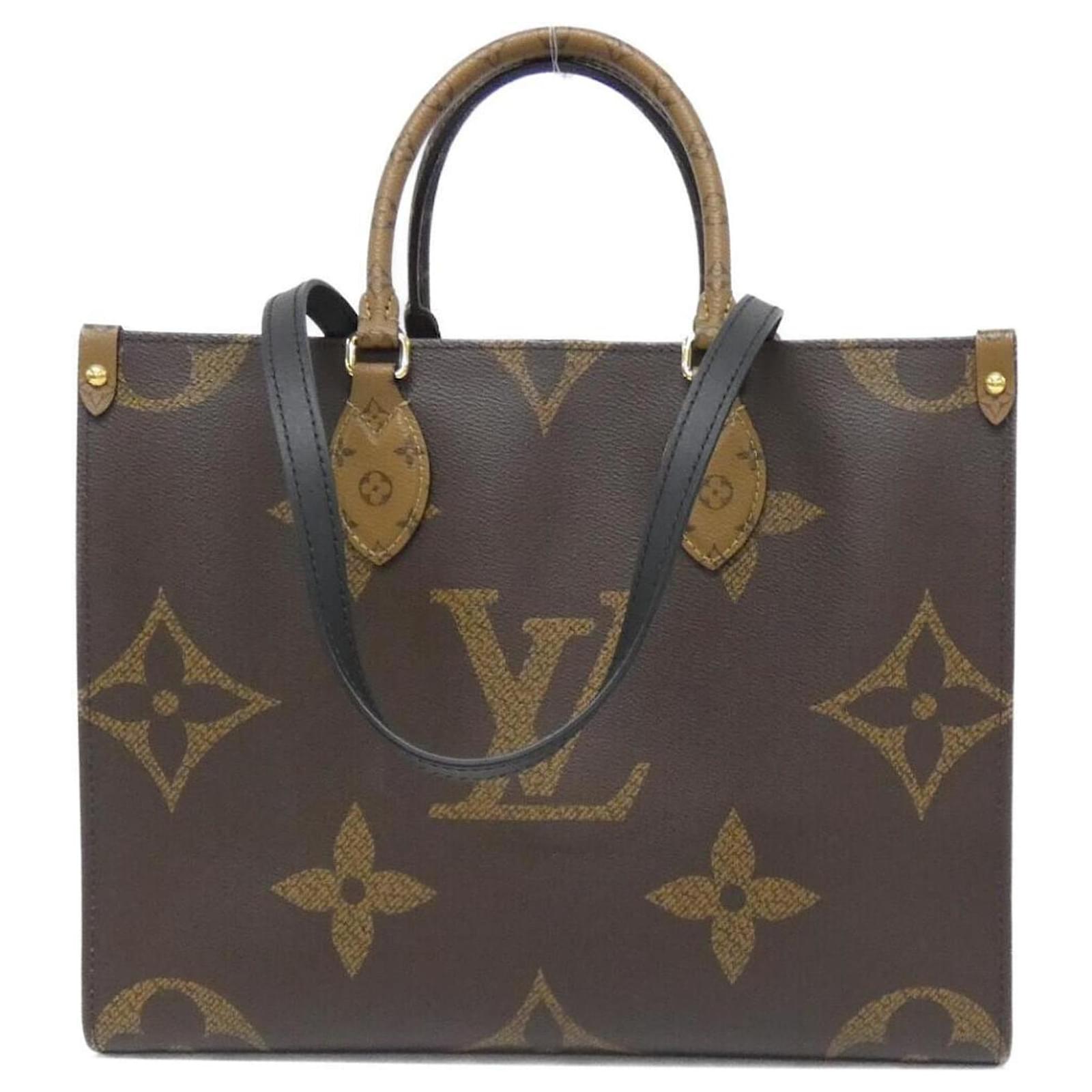 Louis Vuitton Monogram Giant On-the-Go MM Handbag Brown Cloth ref