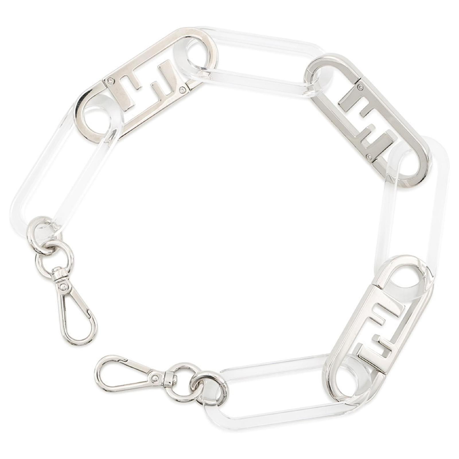 Fendi Strap You Handle All Lock Clear FF FENDI Silvery Metal