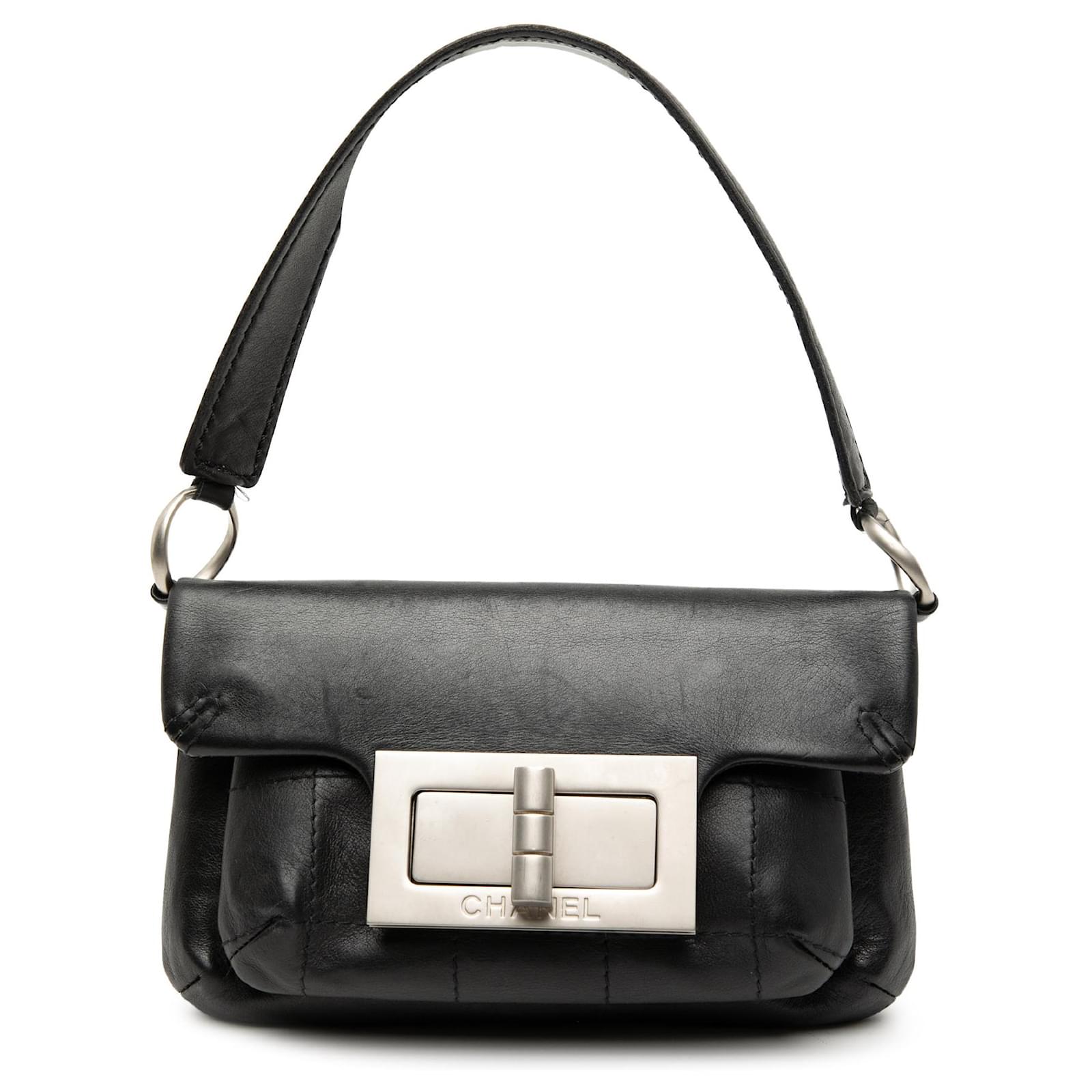 Chanel Black Mini Calfskin Giant Mademoiselle Turnlock Flap
