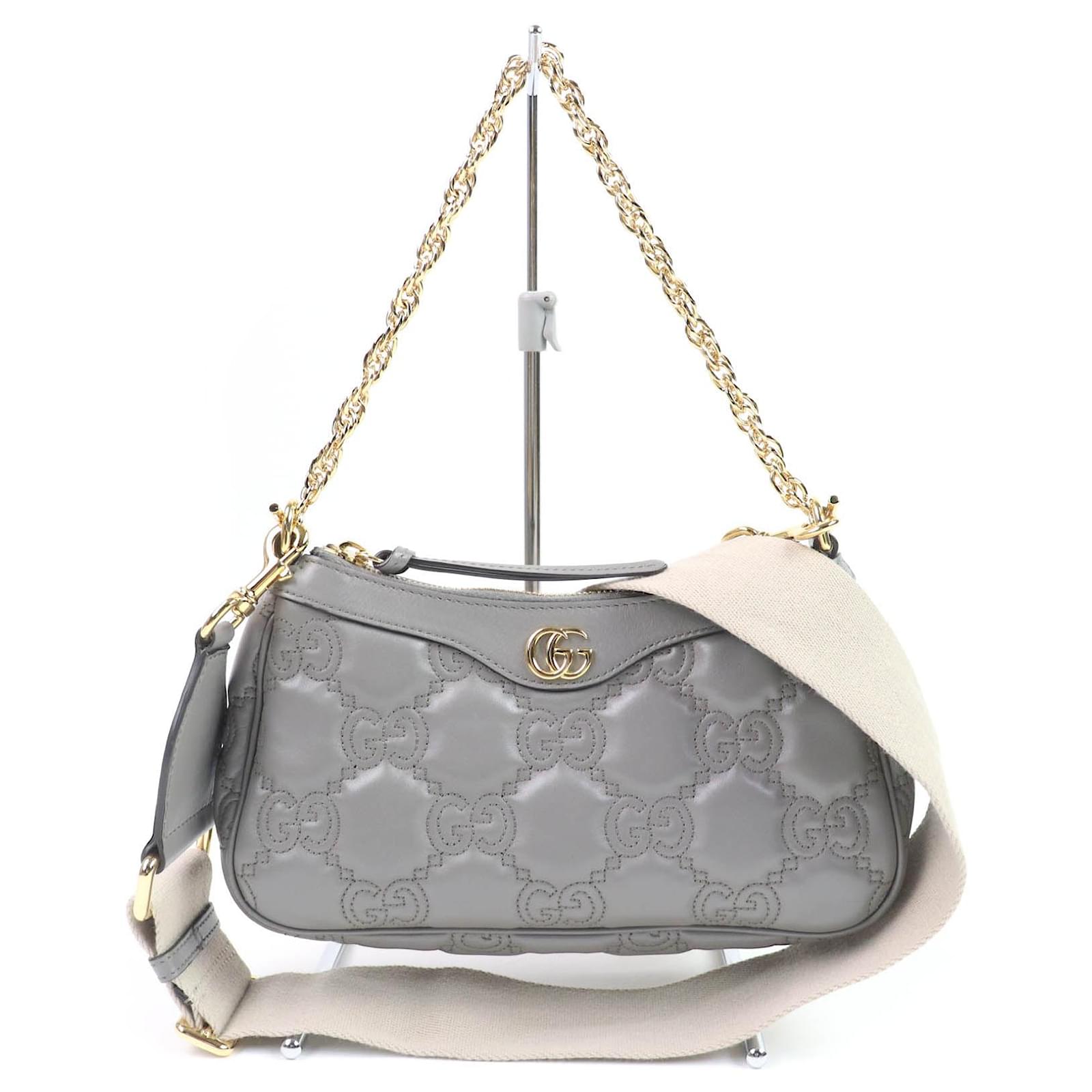 Gucci GG Matelasse Leather 2way Handbag Grey ref.2654381 - Joli Closet